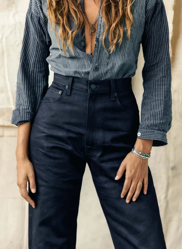 catherine slim black indigo rigid sold by Imogene + Willie