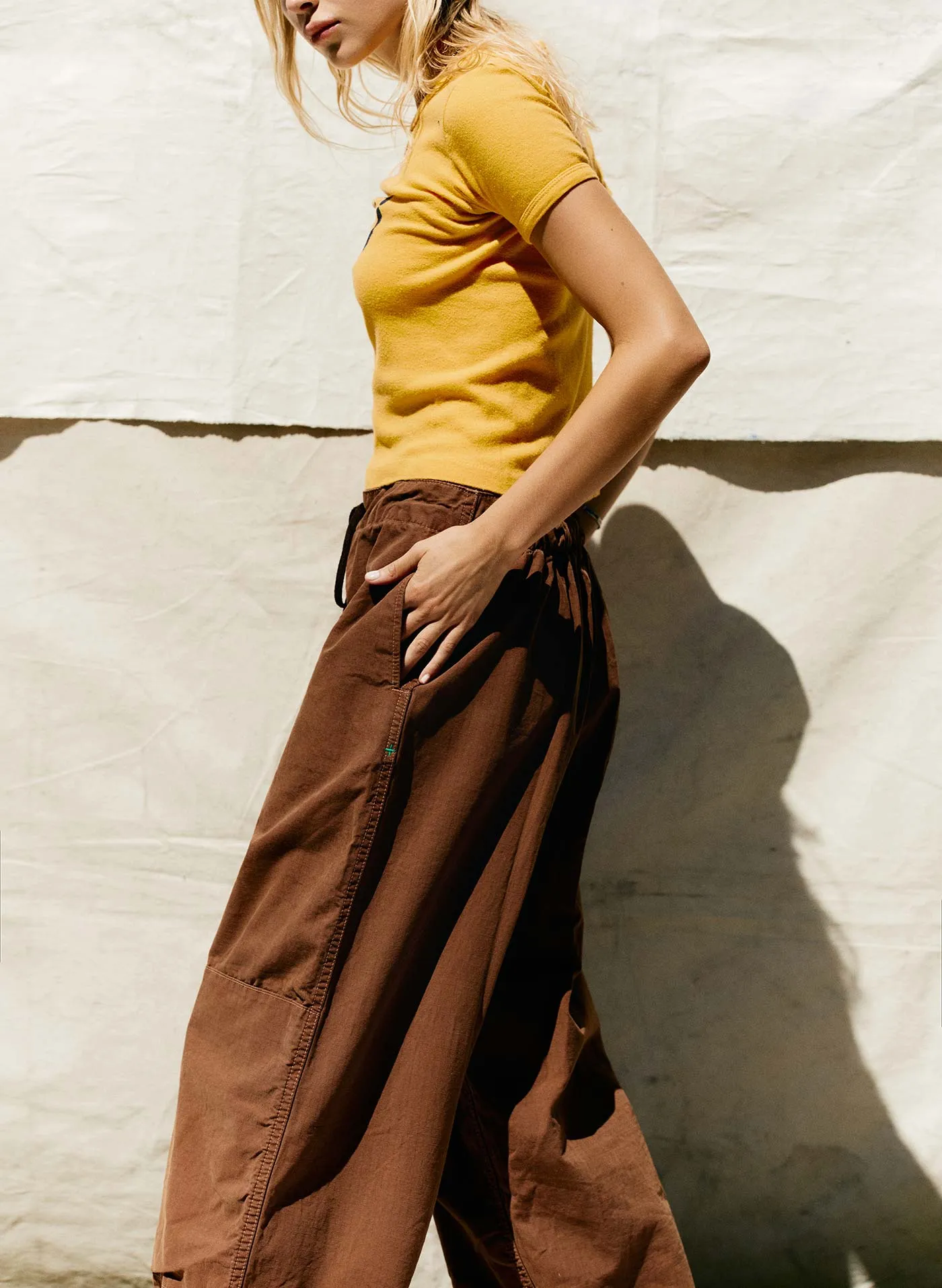 the flight pant in brown ripstop sold by Imogene + Willie product image thumbnail 2