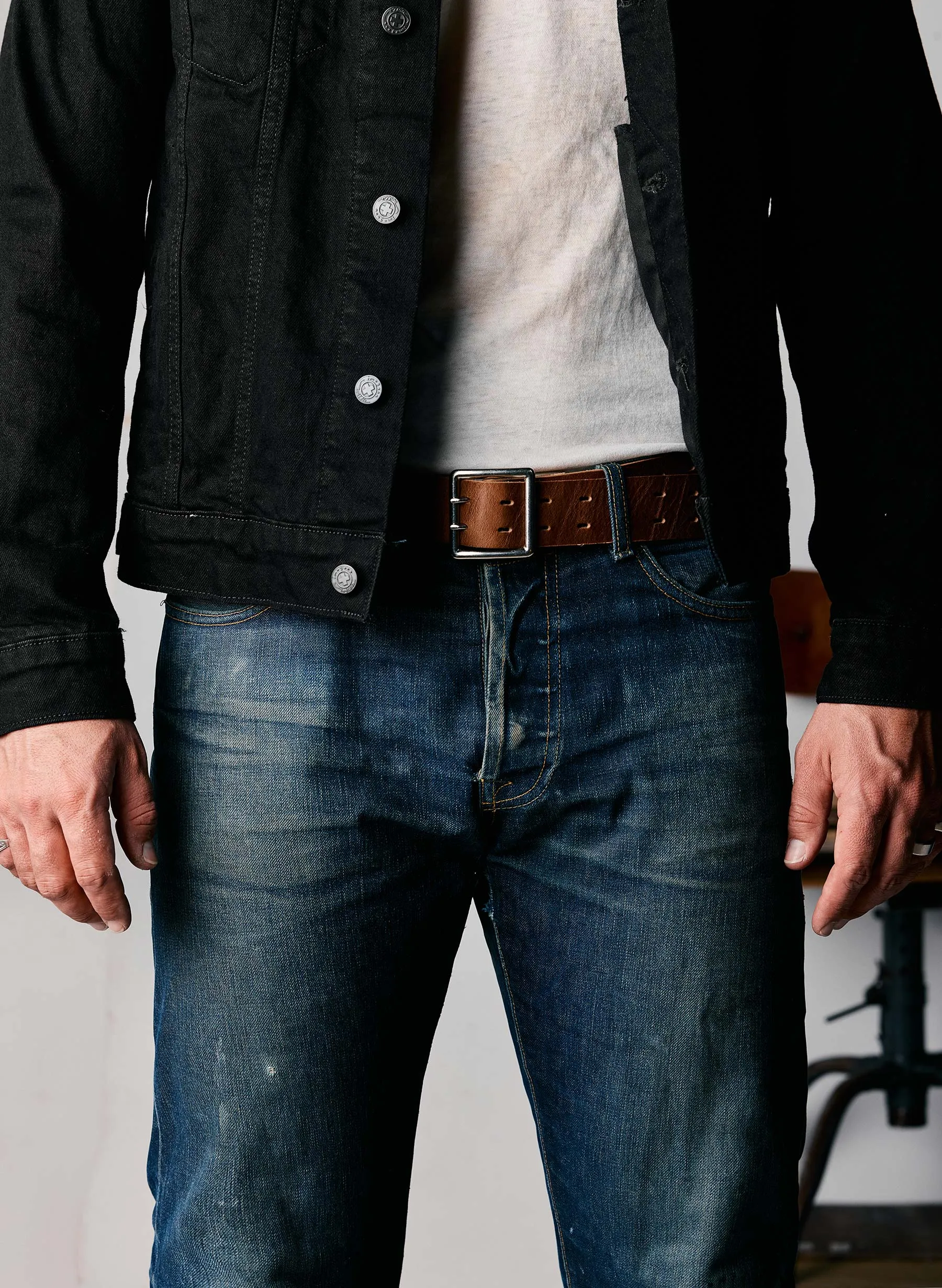 i+w x Emil Erwin two prong horween belt sold by Imogene + Willie product image thumbnail 3