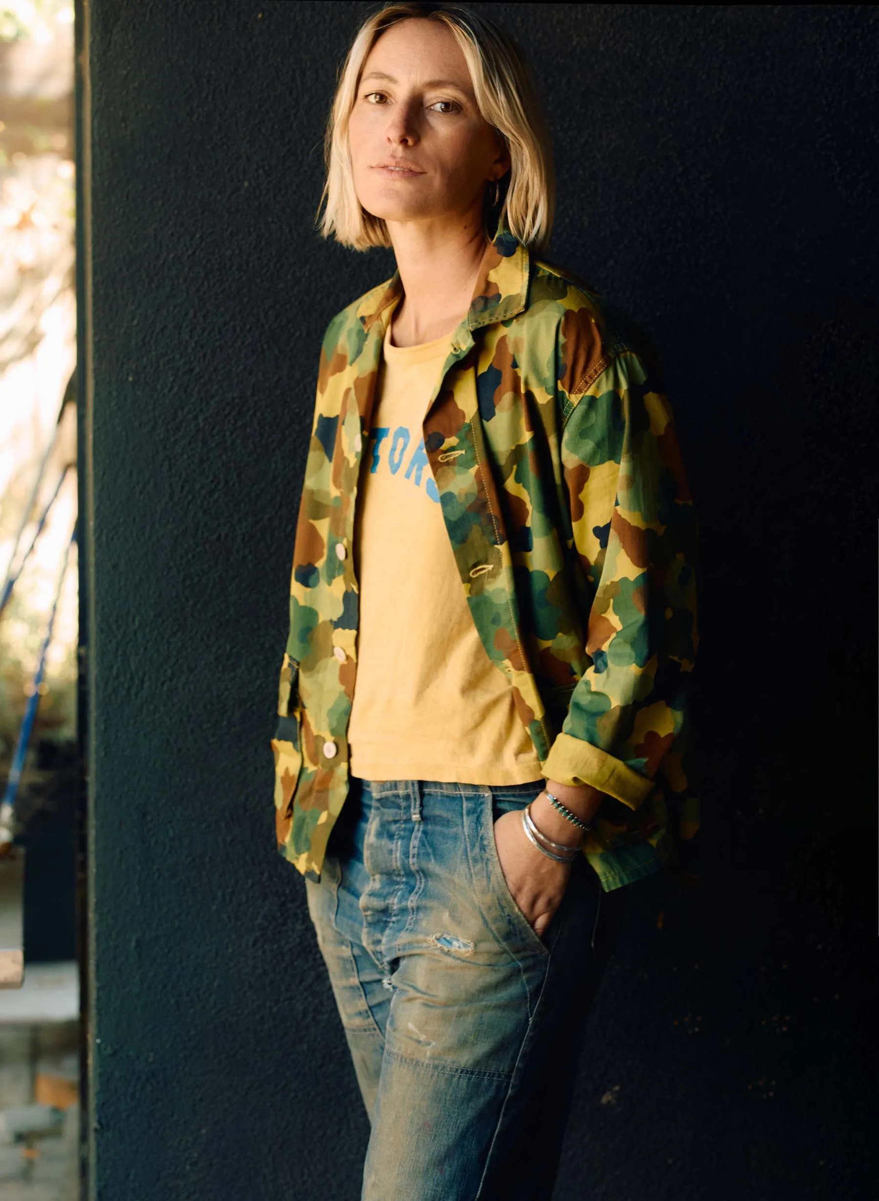 the goodall jacket in painted camo sold by Imogene + Willie product image thumbnail 4