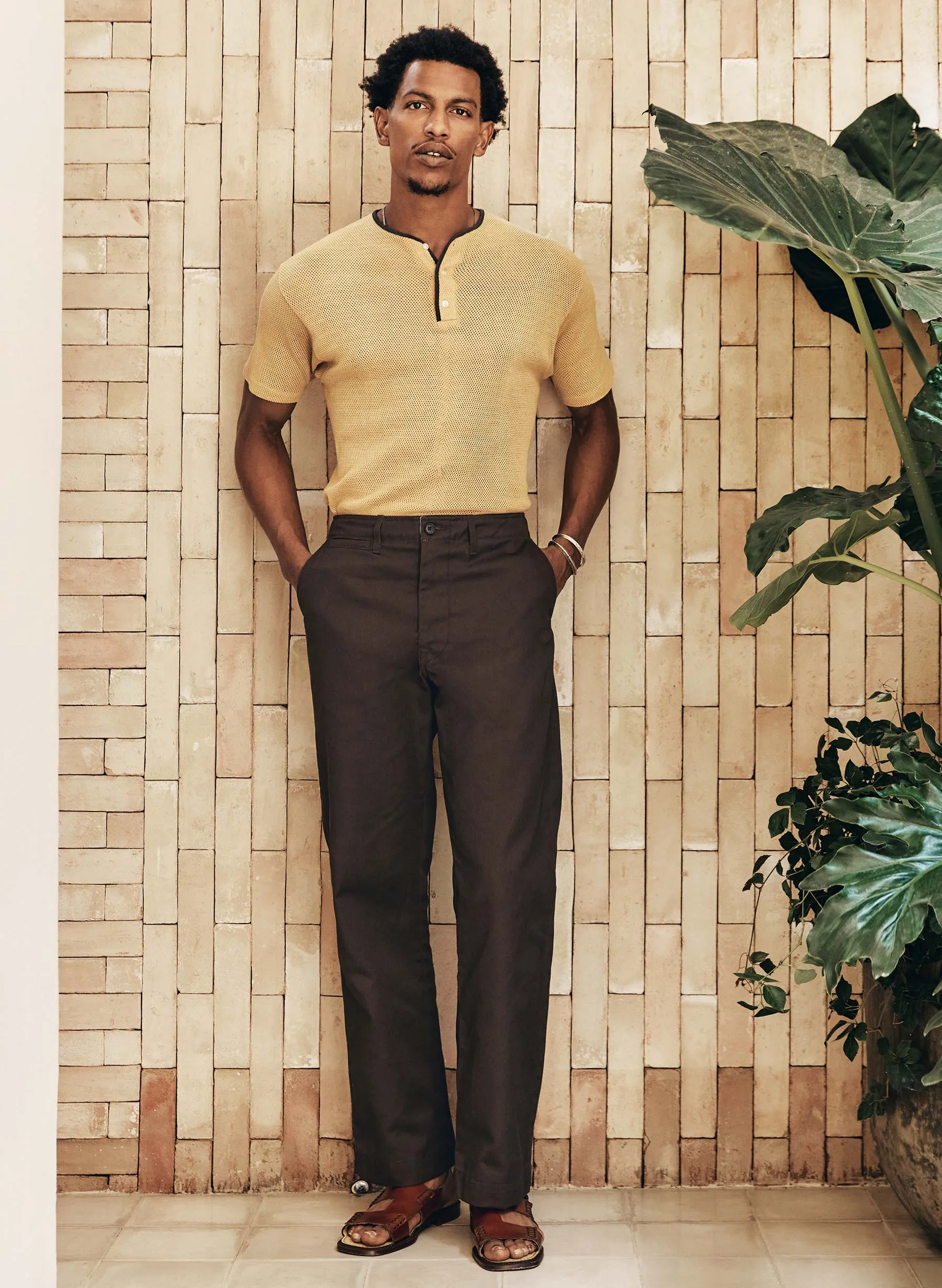 oceanside relaxed pant in brown sold by Imogene + Willie product image thumbnail 5