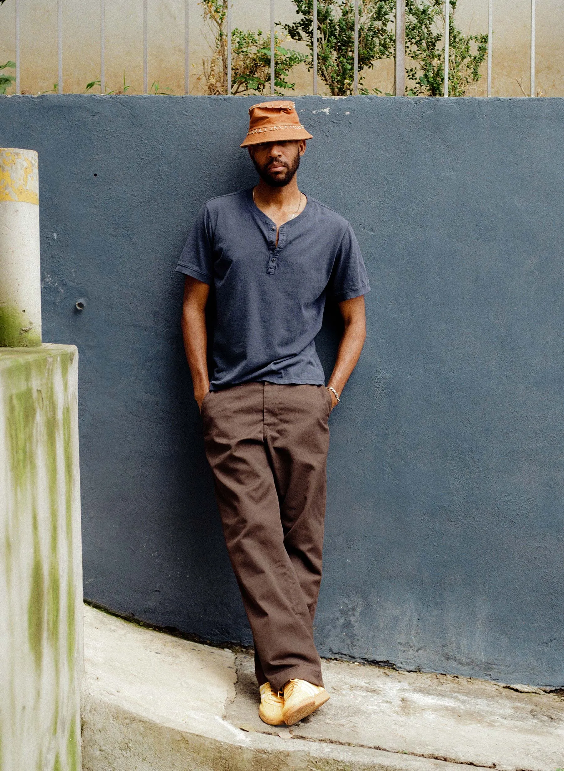 oceanside relaxed pant in brown sold by Imogene + Willie