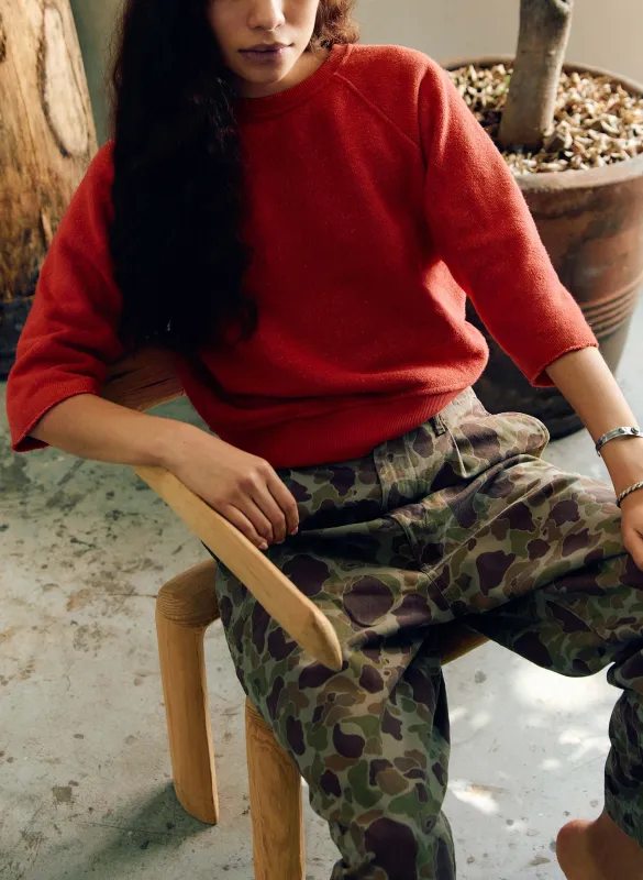 the cut sleeve sweatshirt in poppy sold by Imogene + Willie