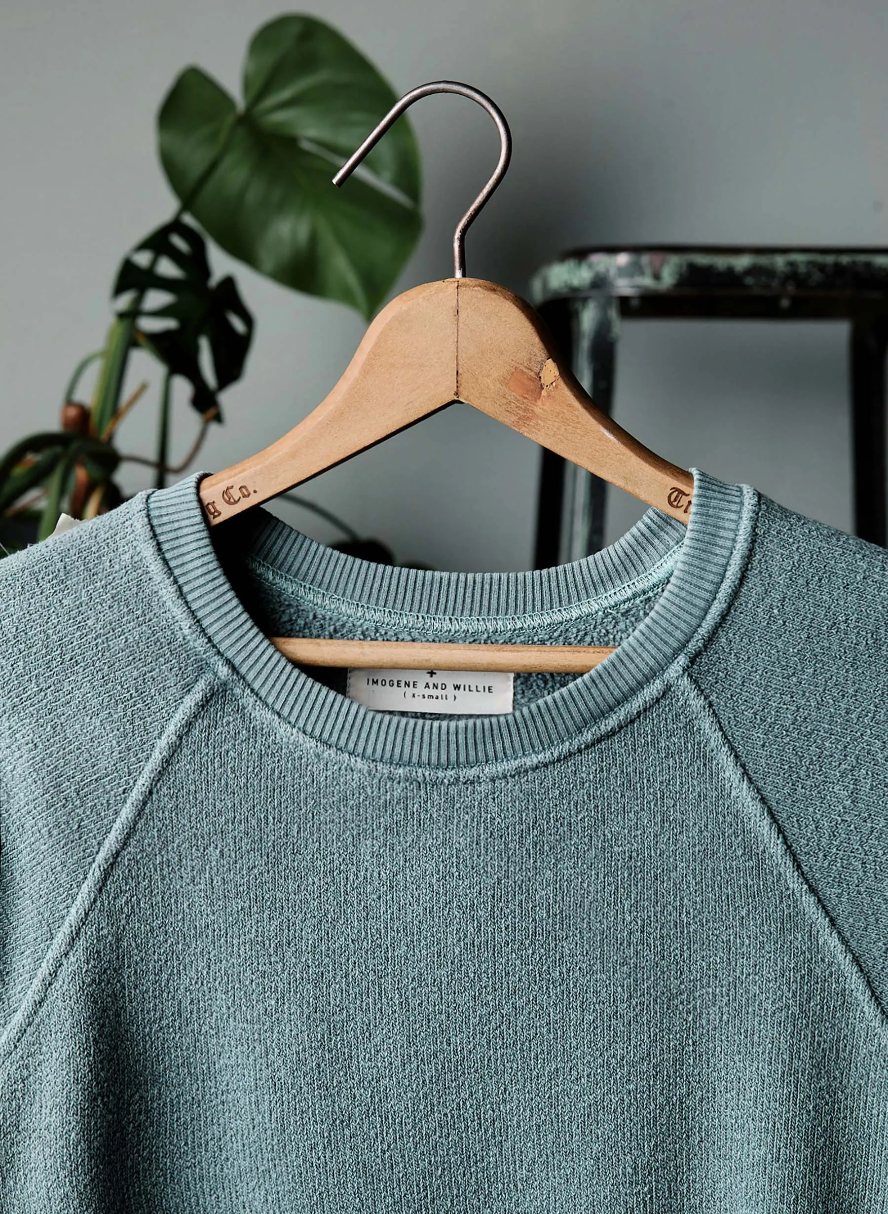 the cut sleeve sweatshirt in sage sold by Imogene + Willie product image thumbnail 5