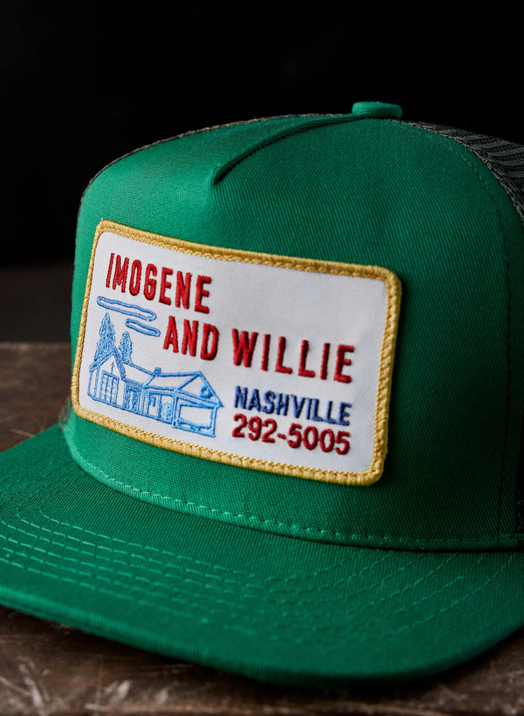 the "service station" trucker in kelly green sold by Imogene + Willie product image thumbnail 2