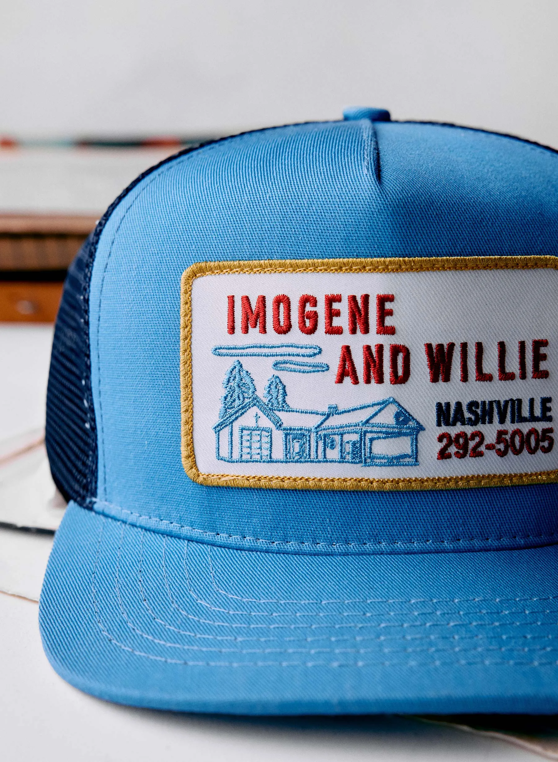 the "service station" trucker in blue sold by Imogene + Willie product image thumbnail 4
