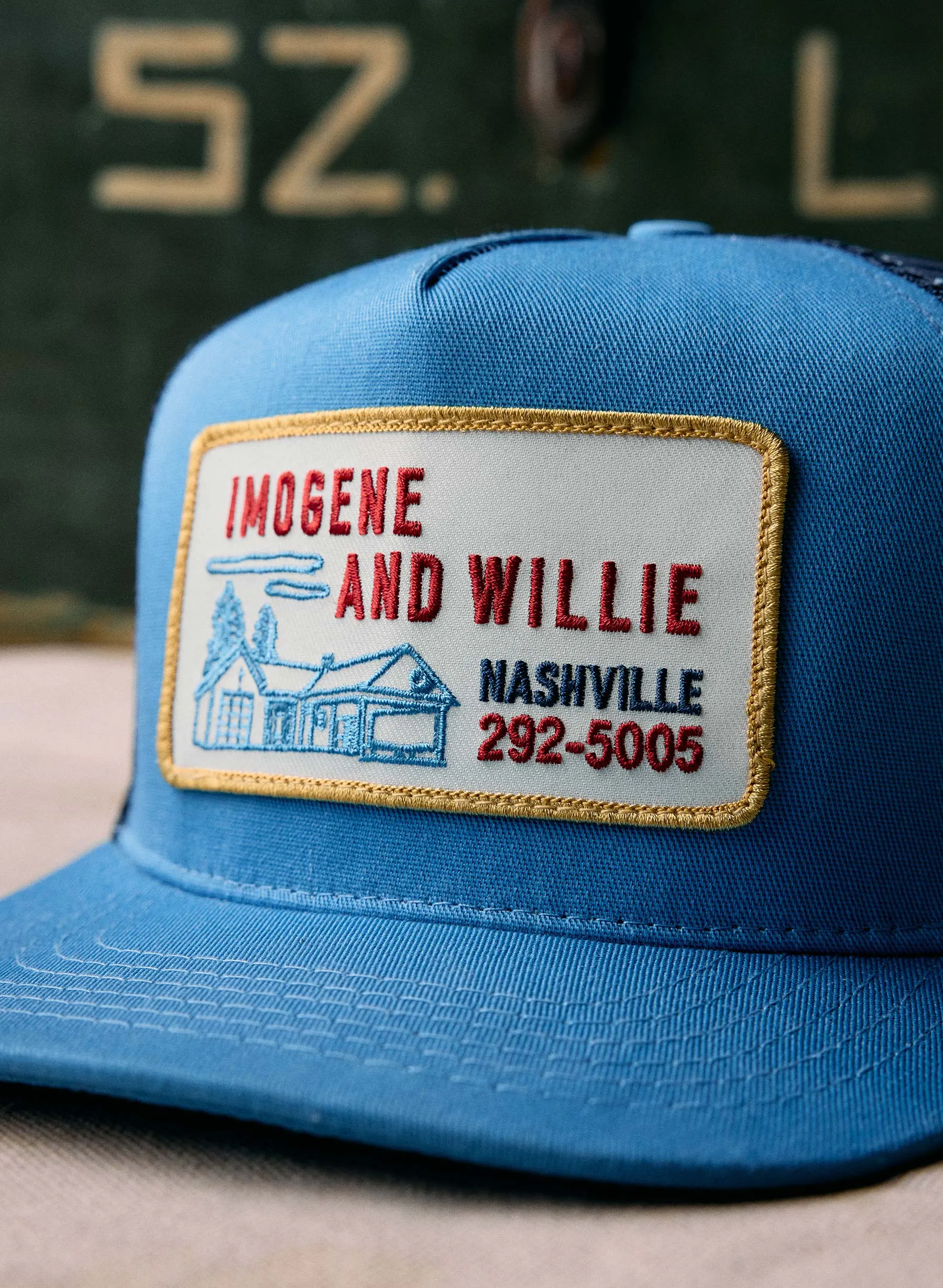 the "service station" trucker in blue sold by Imogene + Willie product image thumbnail 2
