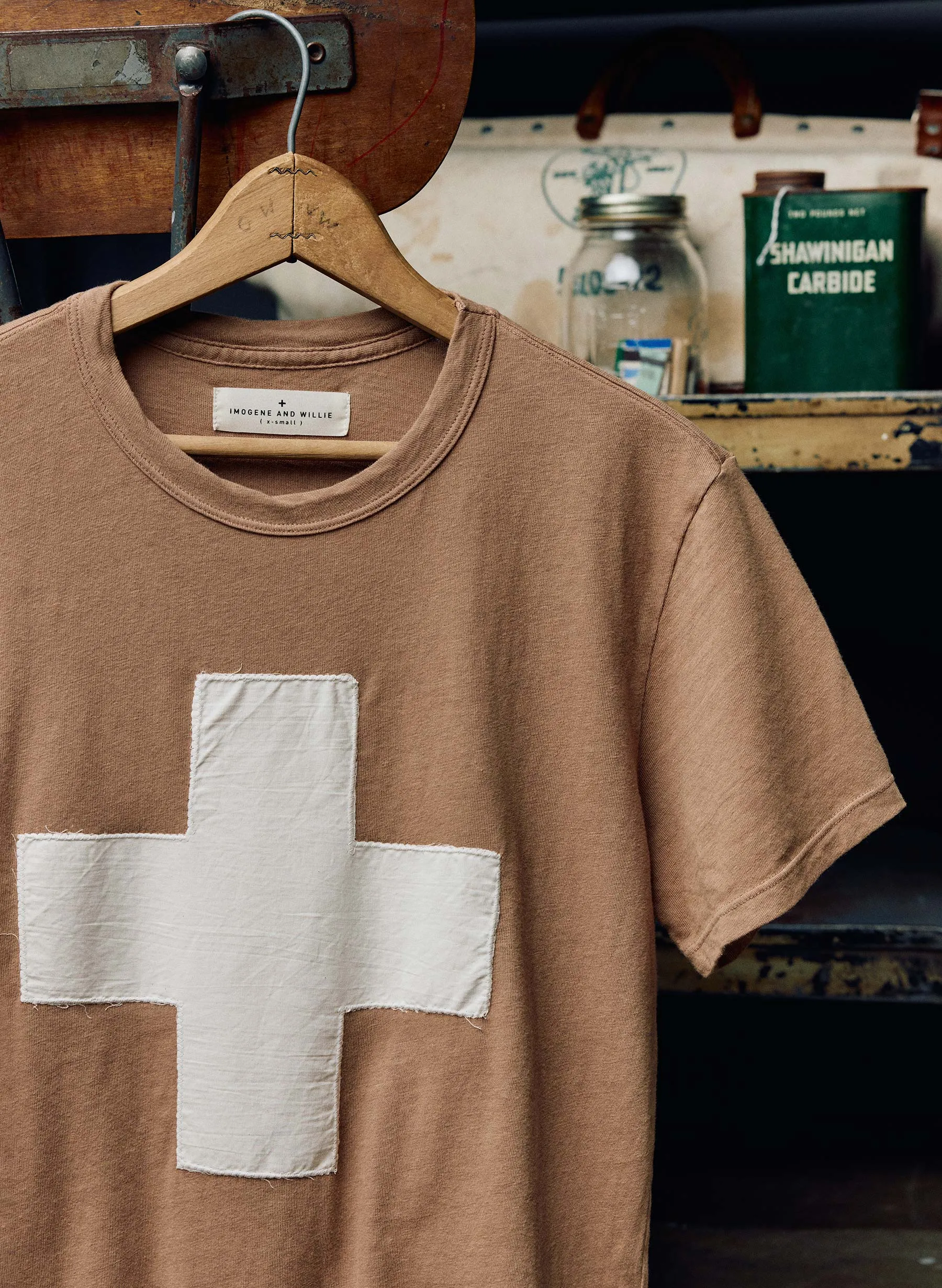 the "plus" tee in fatigue brown sold by Imogene + Willie product image thumbnail 3