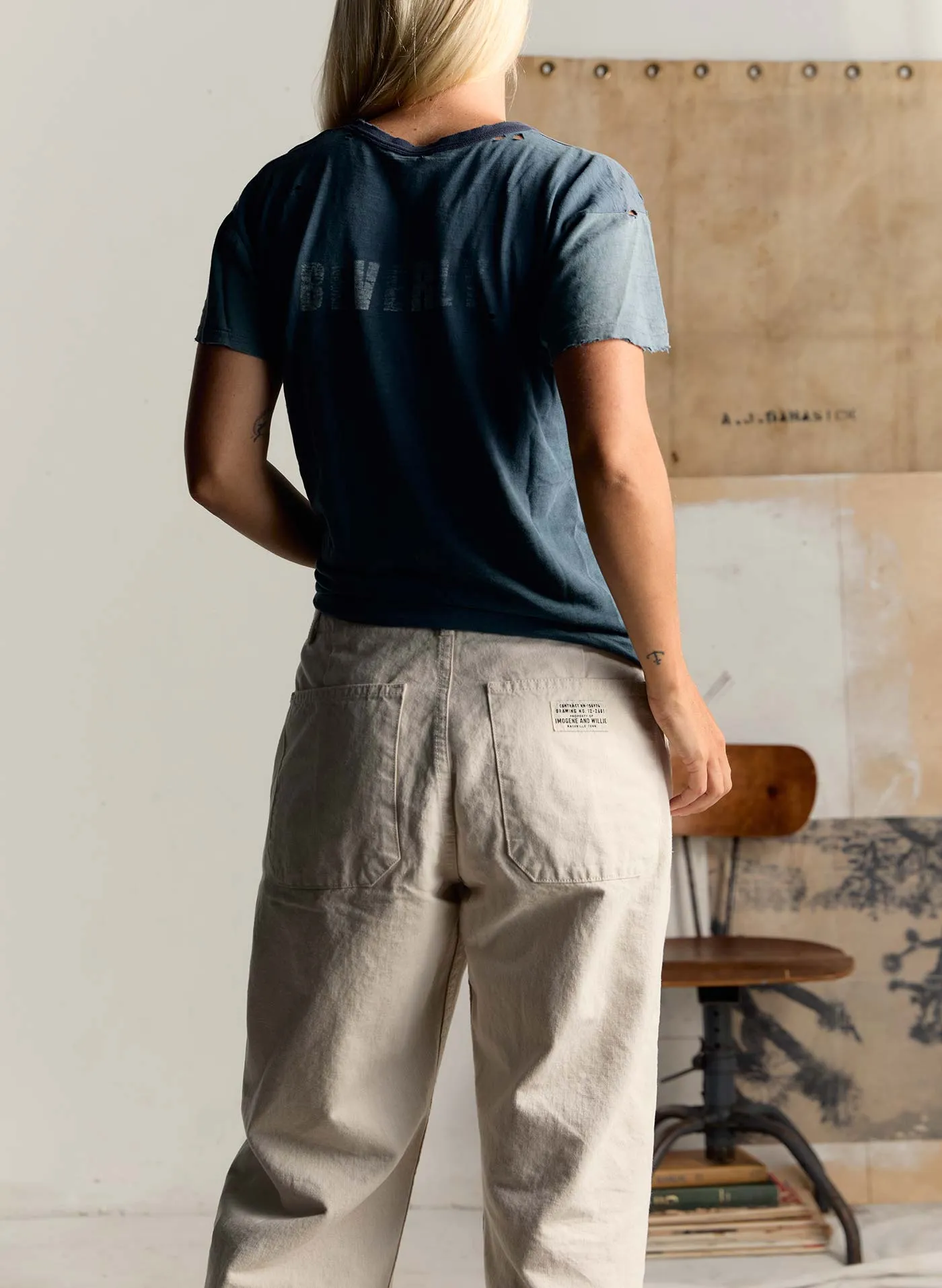 clarke selvage workpant in natural sold by Imogene + Willie product image thumbnail 4
