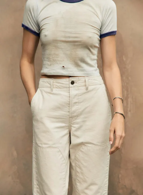 clarke selvage workpant in natural sold by Imogene + Willie