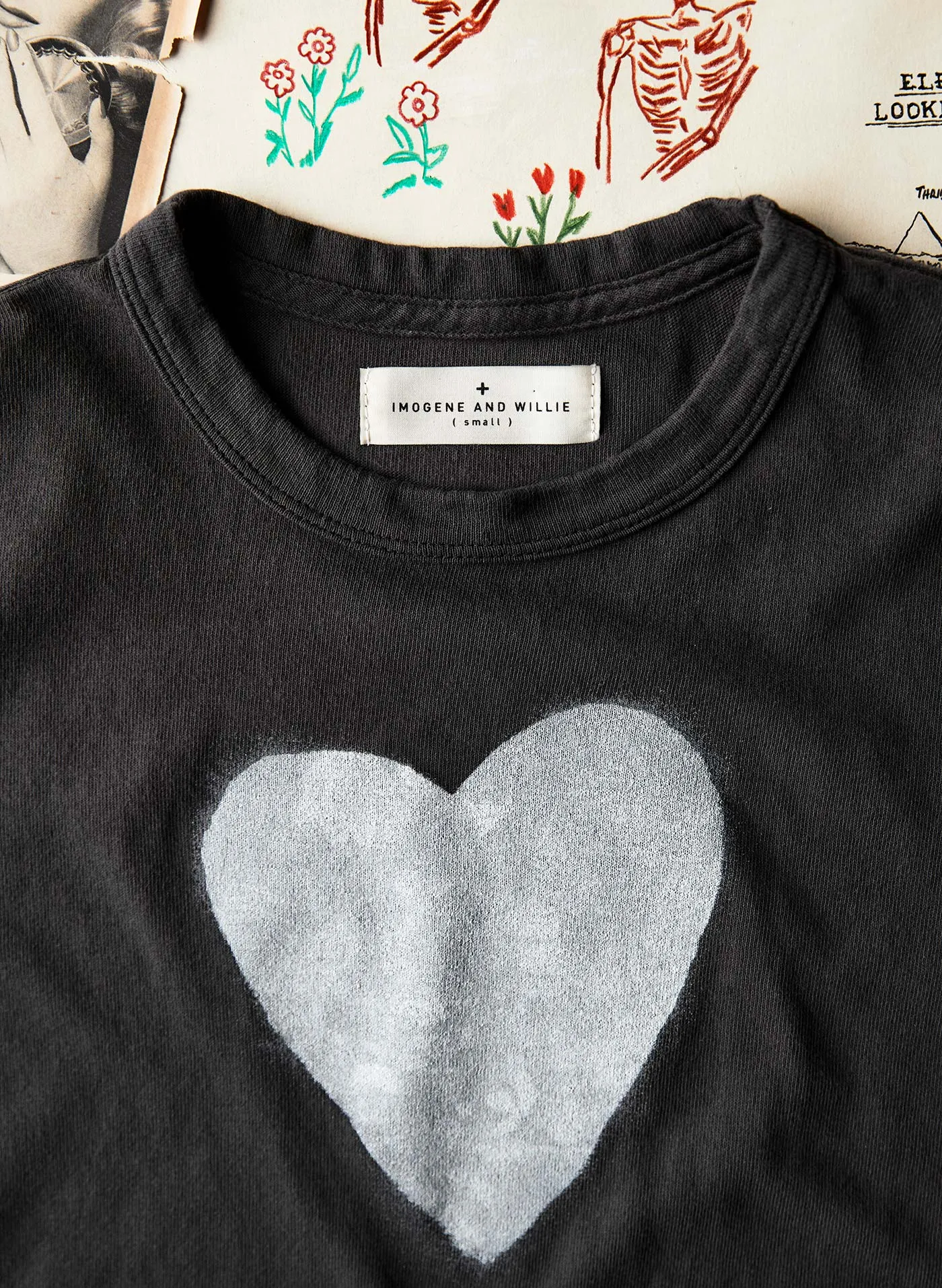 the "heart" tee in black sold by Imogene + Willie product image thumbnail 5