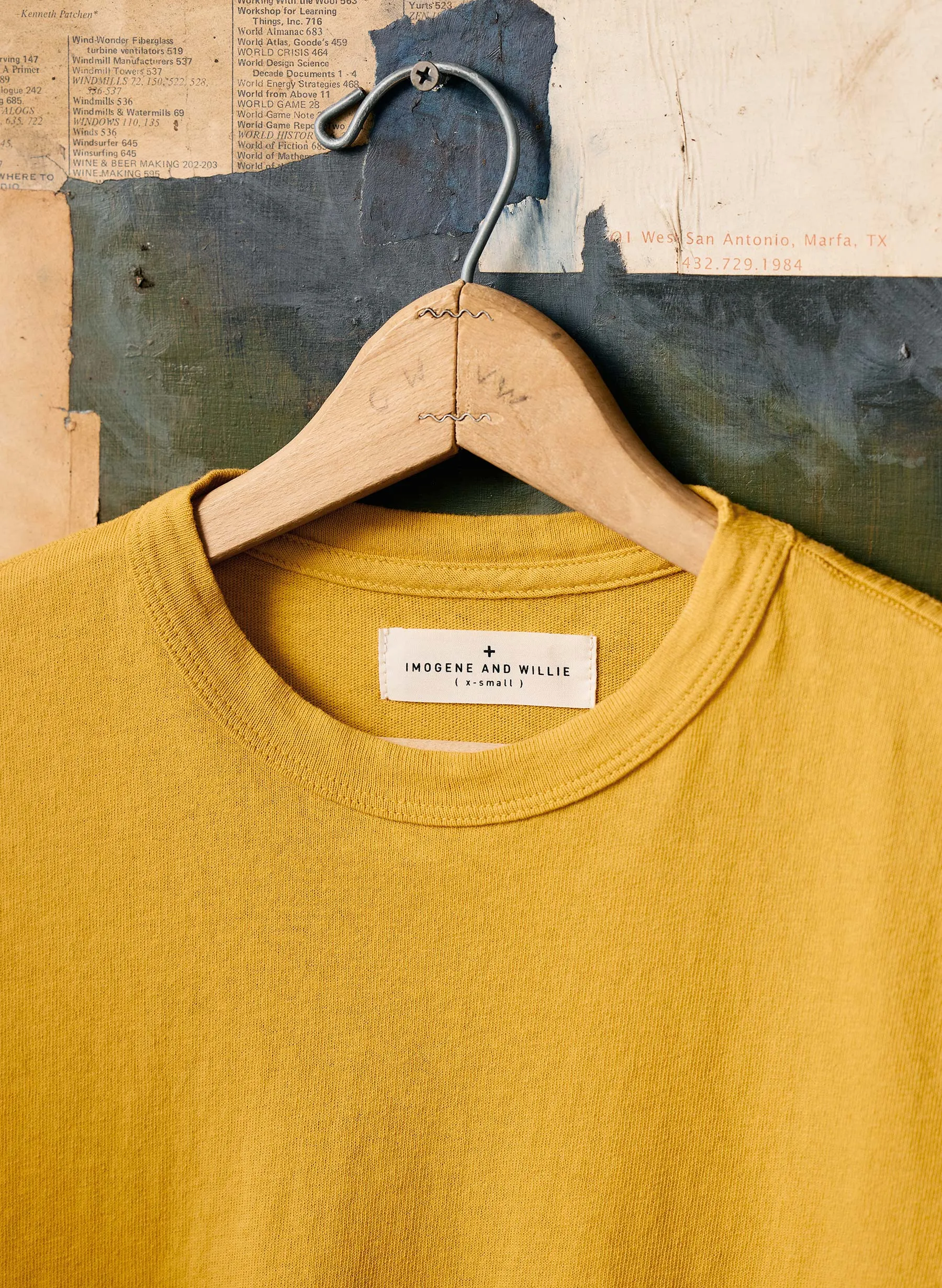 gold knit midweight crew sold by Imogene + Willie product image thumbnail 3