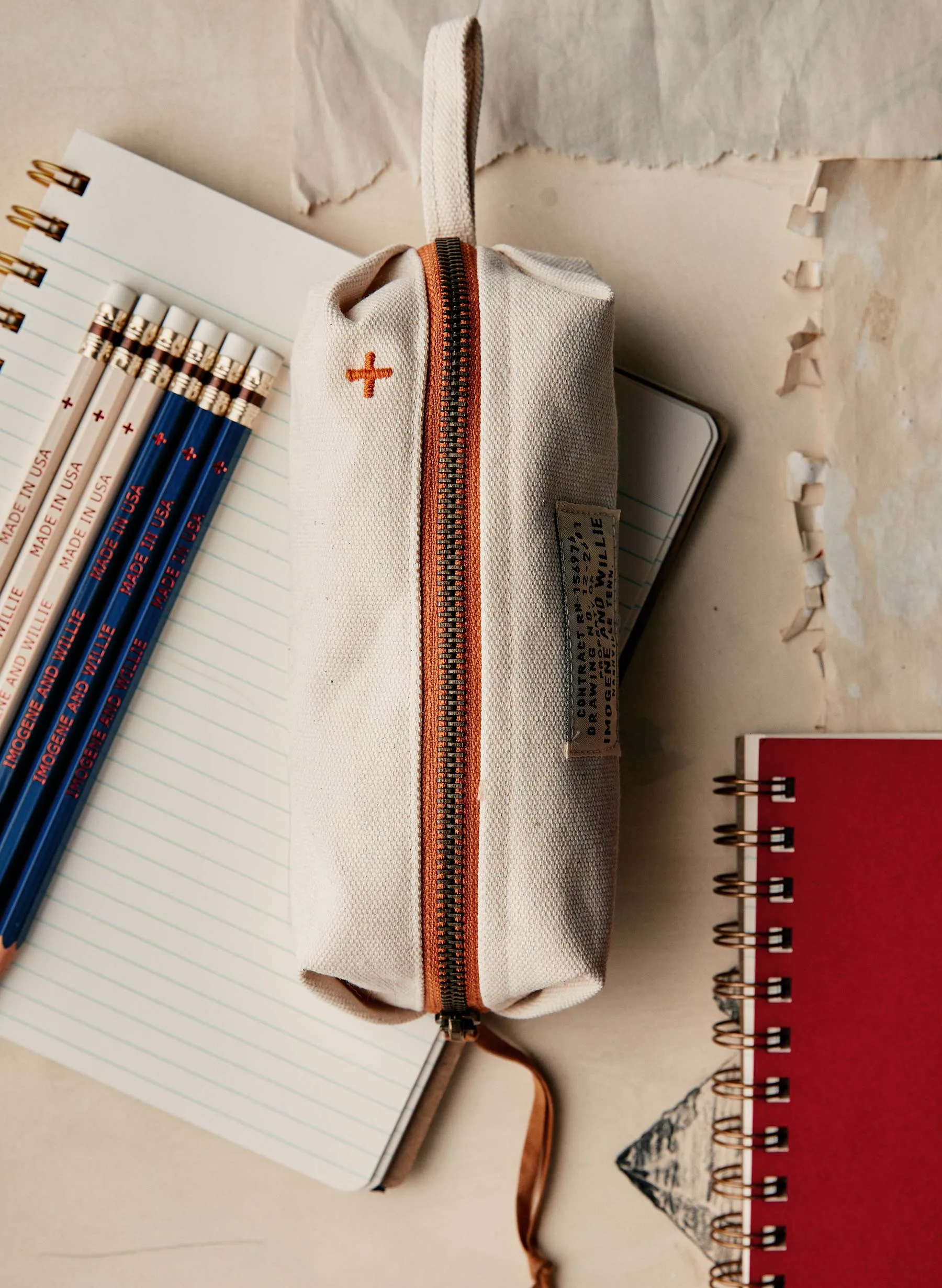 the i+w pencil bag in natural sold by Imogene + Willie product image thumbnail 3