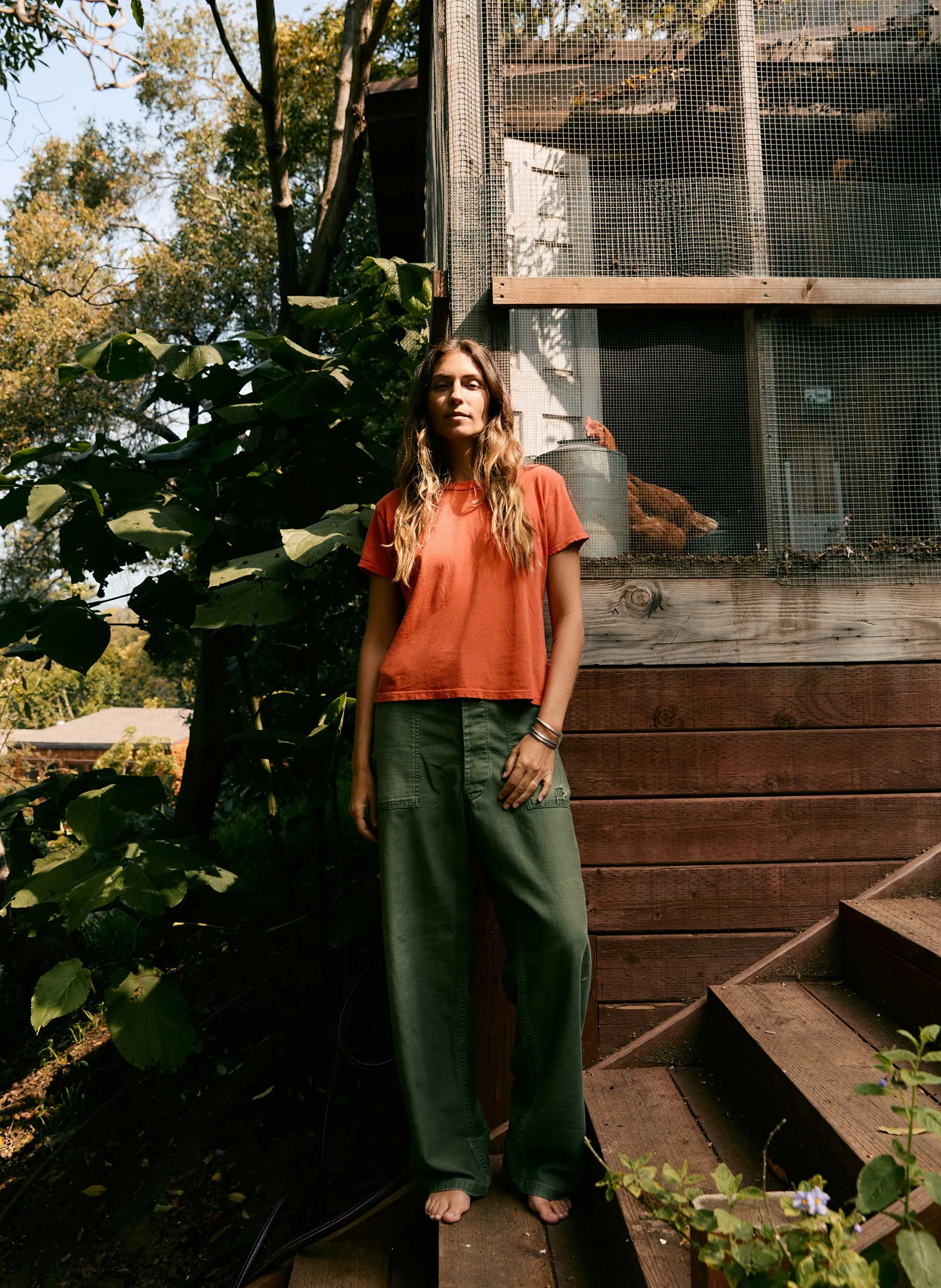 drop tee in poppy sold by Imogene + Willie product image thumbnail 5