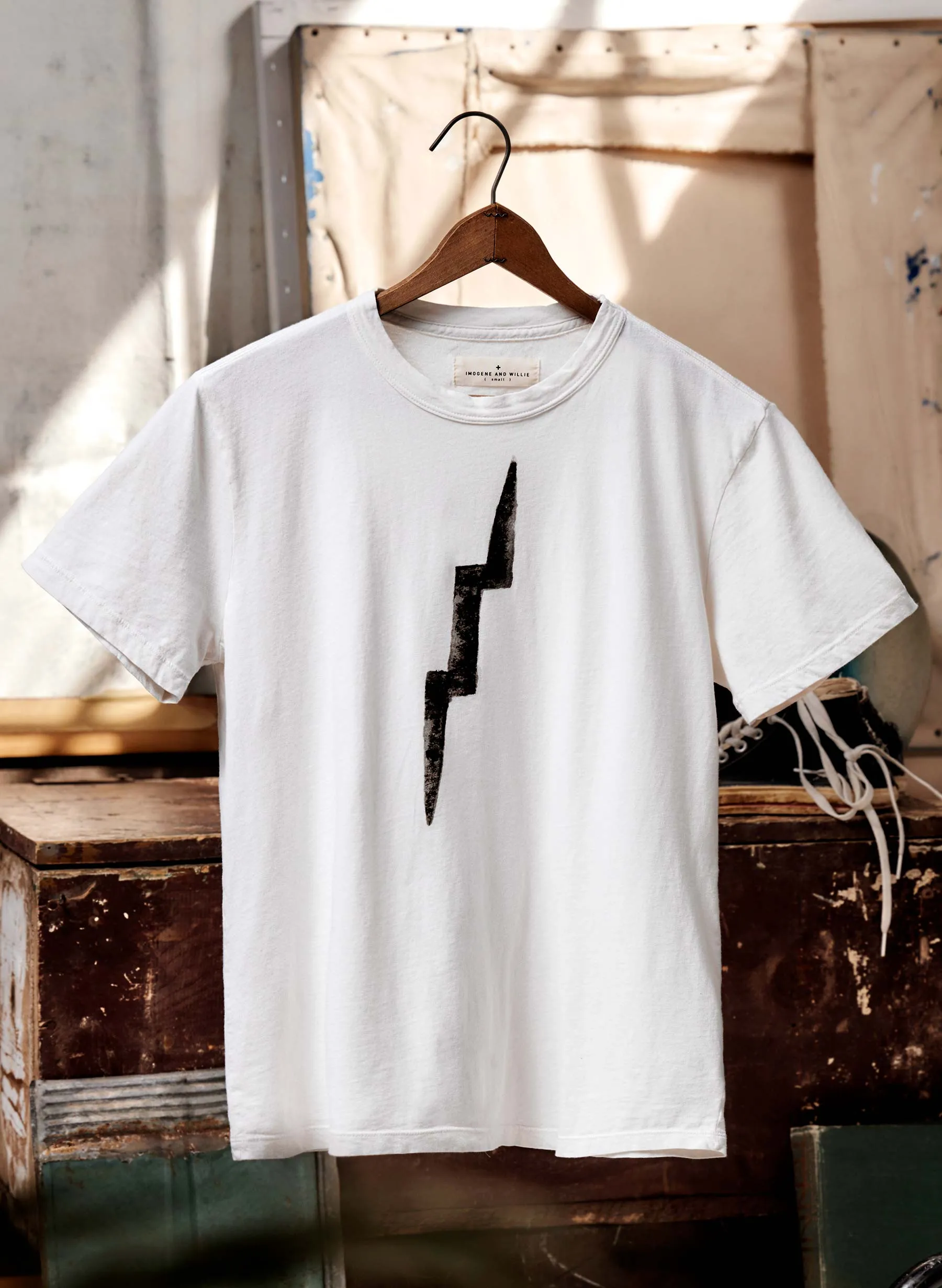 the "bolt" tee in vintage white sold by Imogene + Willie