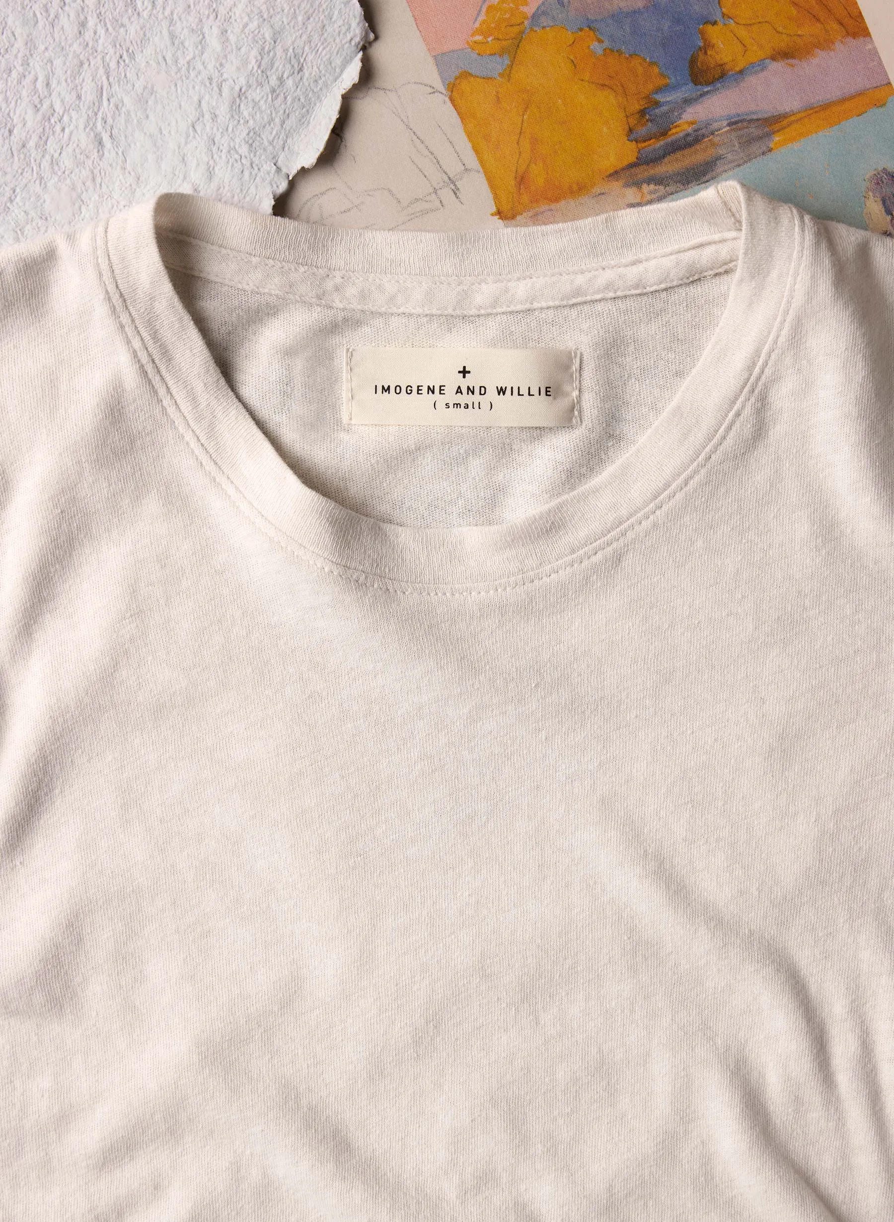 the cotton hemp tee in vintage white sold by Imogene + Willie product image thumbnail 4