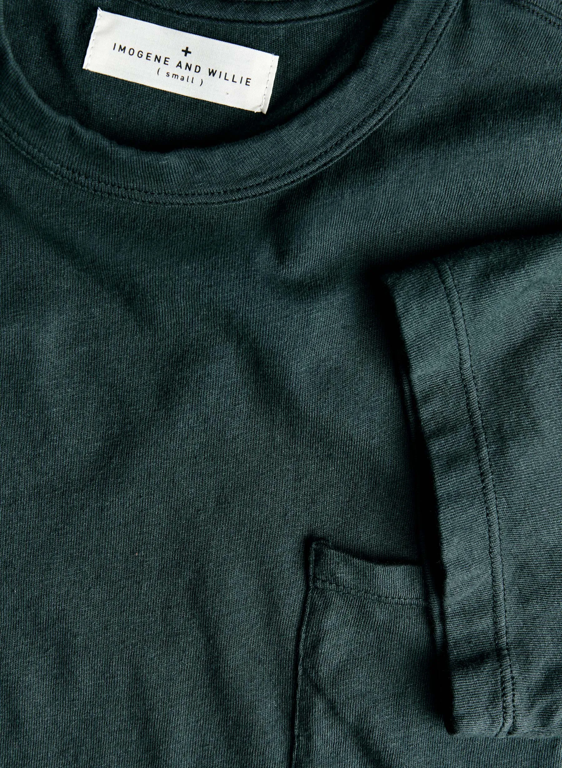 dark green knit pocket tee sold by Imogene + Willie product image thumbnail 3