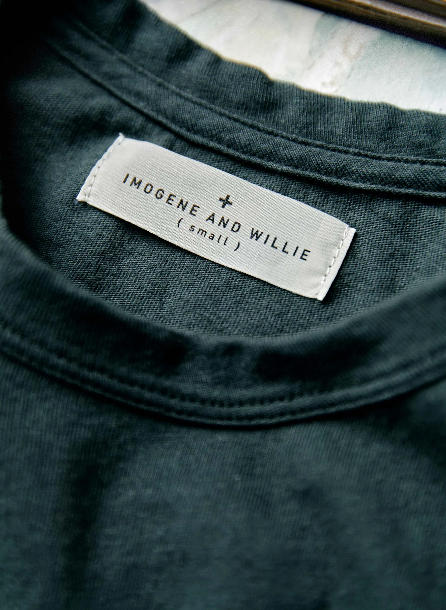 dark green knit pocket tee sold by Imogene + Willie product image thumbnail 5