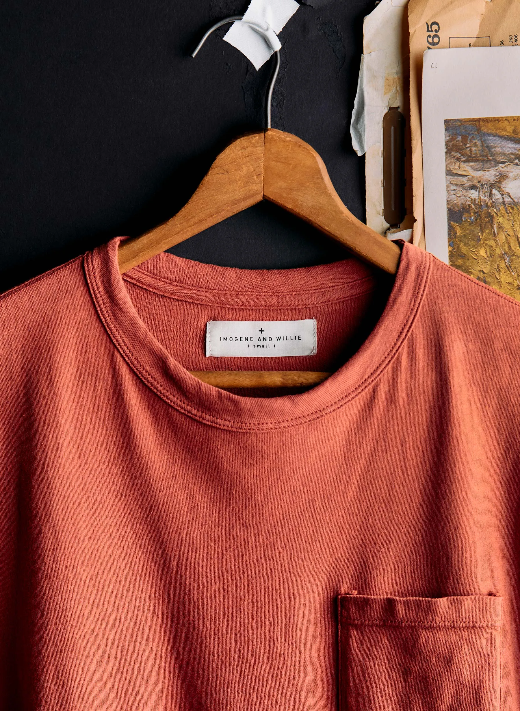 rust knit pocket tee sold by Imogene + Willie product image thumbnail 2
