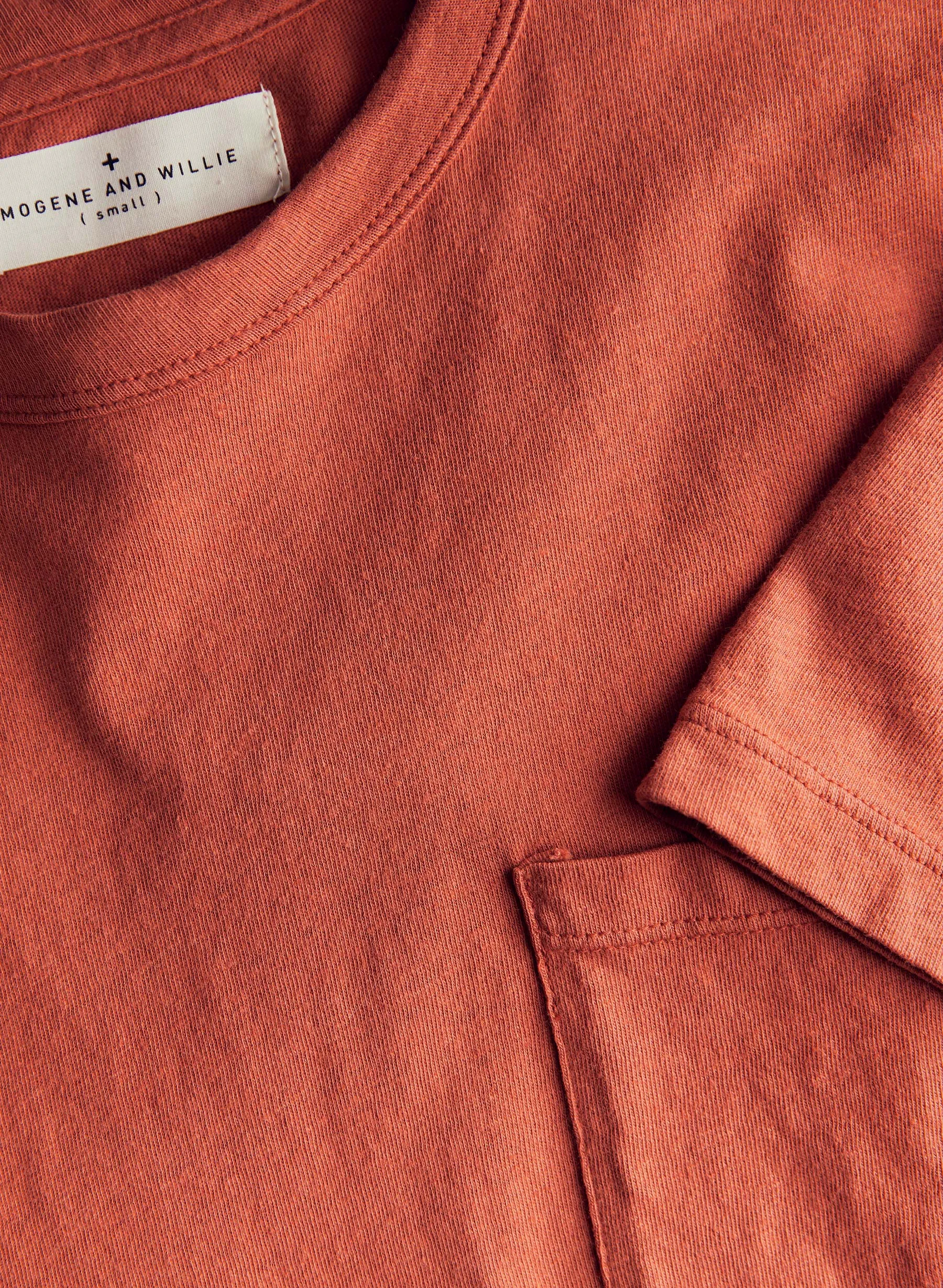 rust knit pocket tee sold by Imogene + Willie product image thumbnail 3