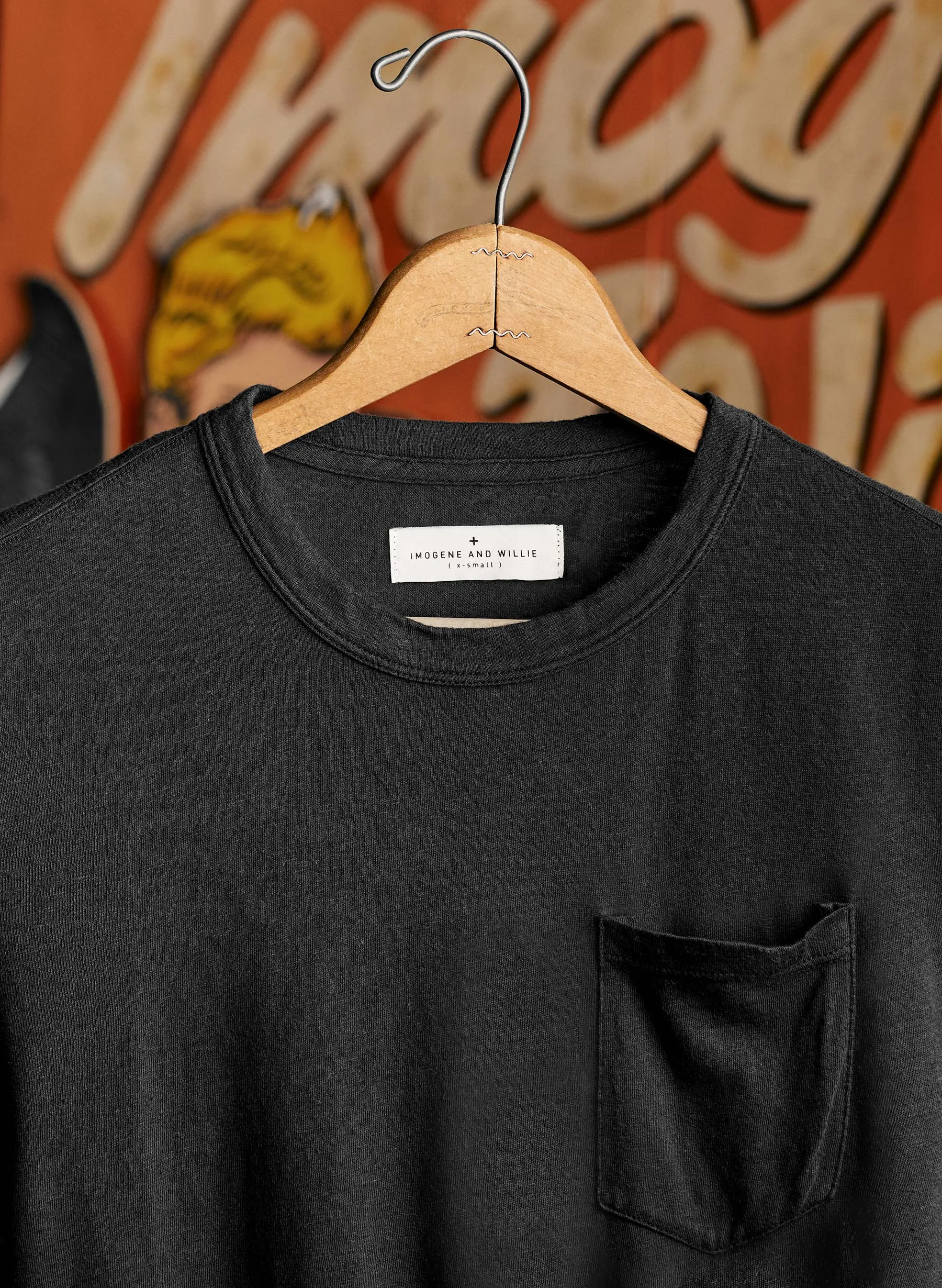 faded black knit pocket tee sold by Imogene + Willie product image thumbnail 5