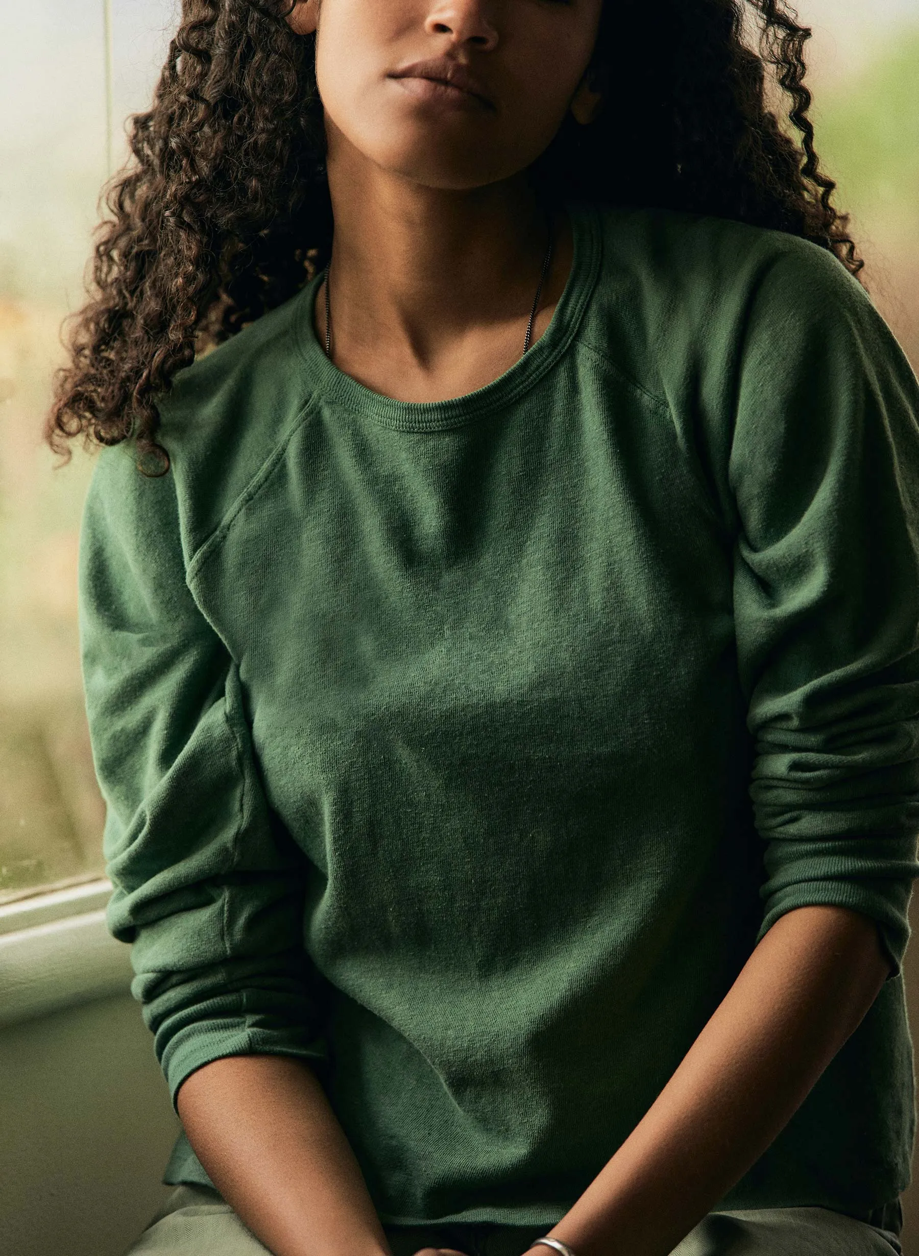 long sleeve raglan in spruce sold by Imogene + Willie product image thumbnail 5