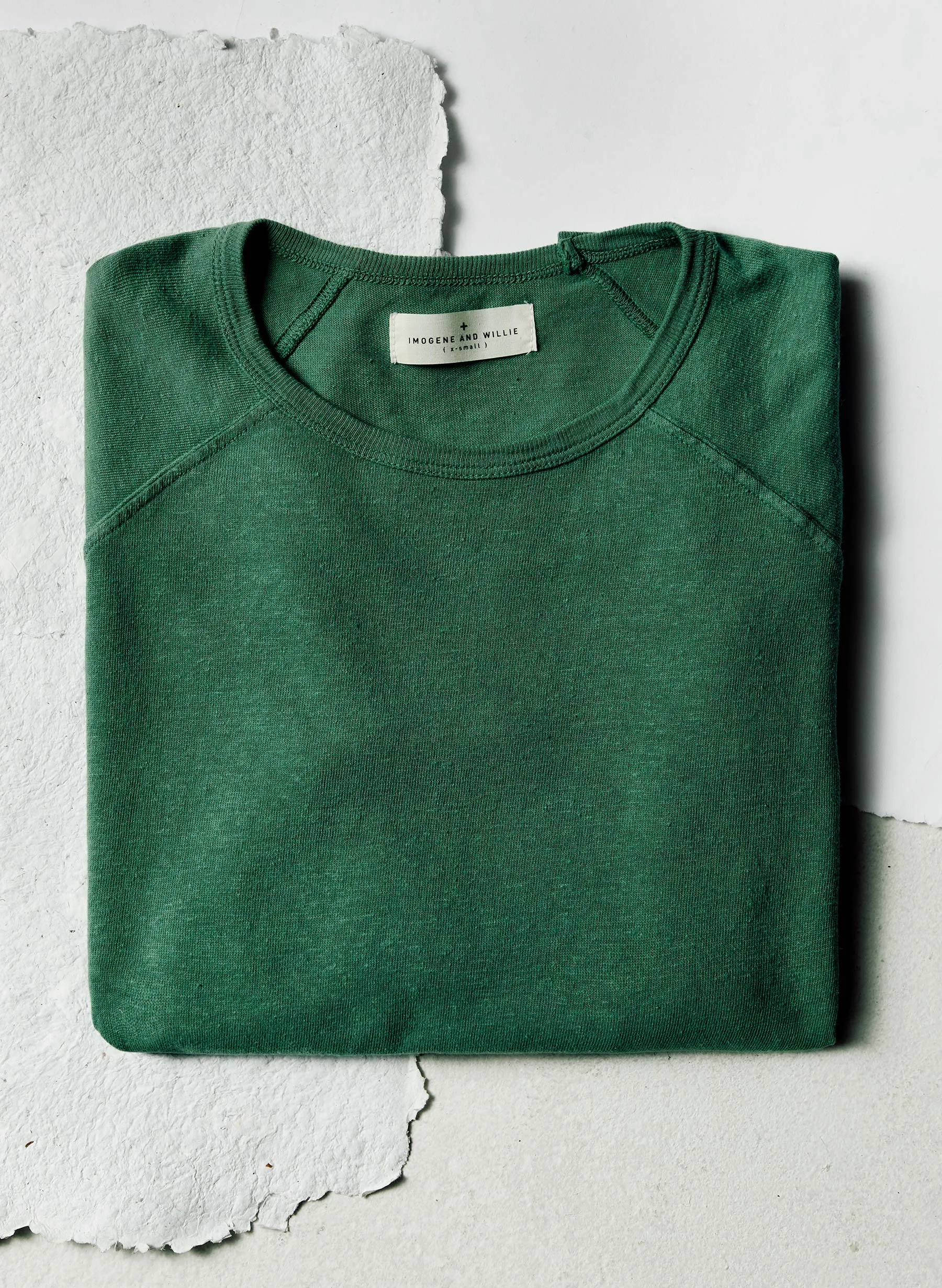 long sleeve raglan in spruce sold by Imogene + Willie product image thumbnail 4