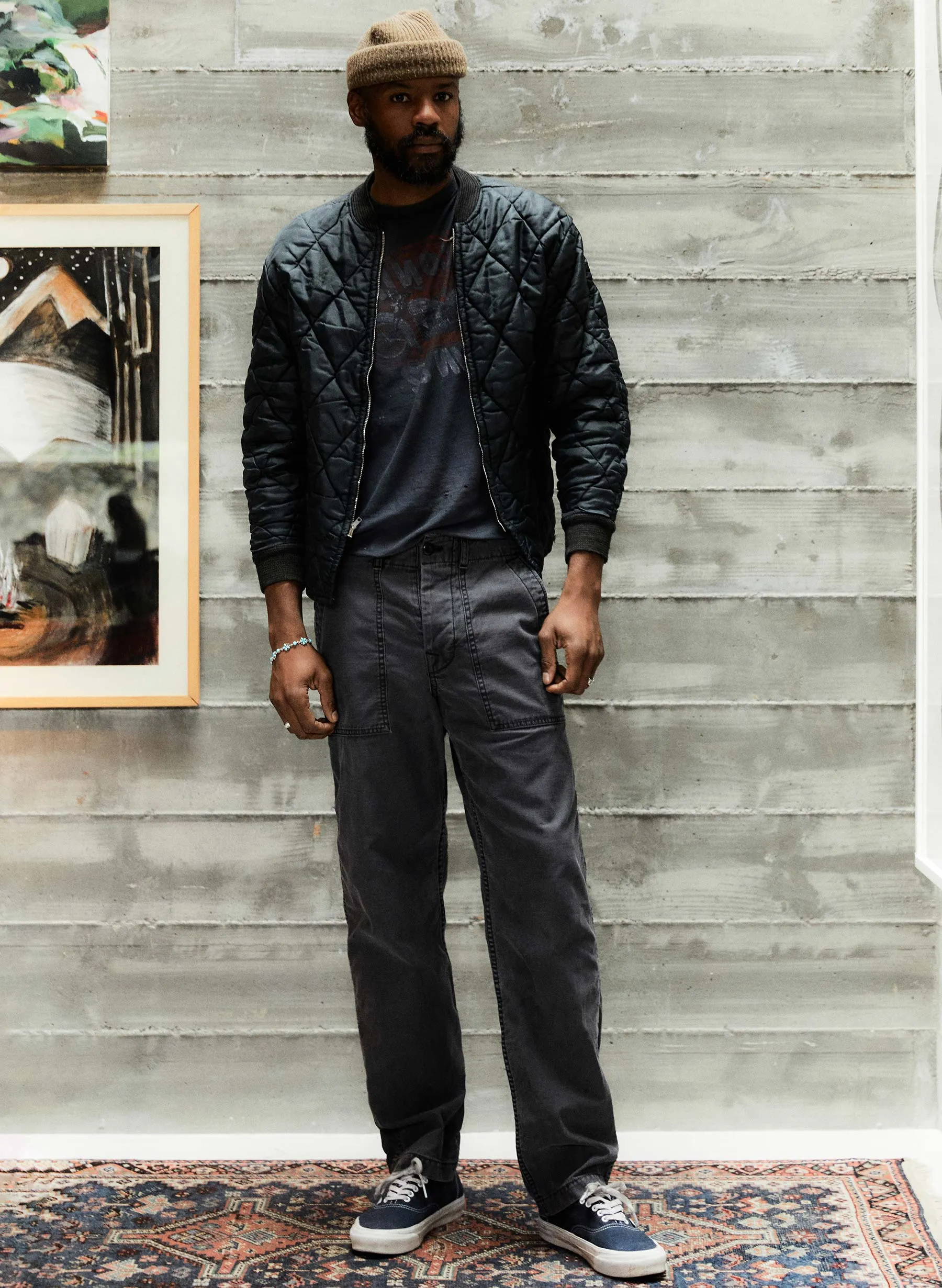 oliver military trouser in black sold by Imogene + Willie