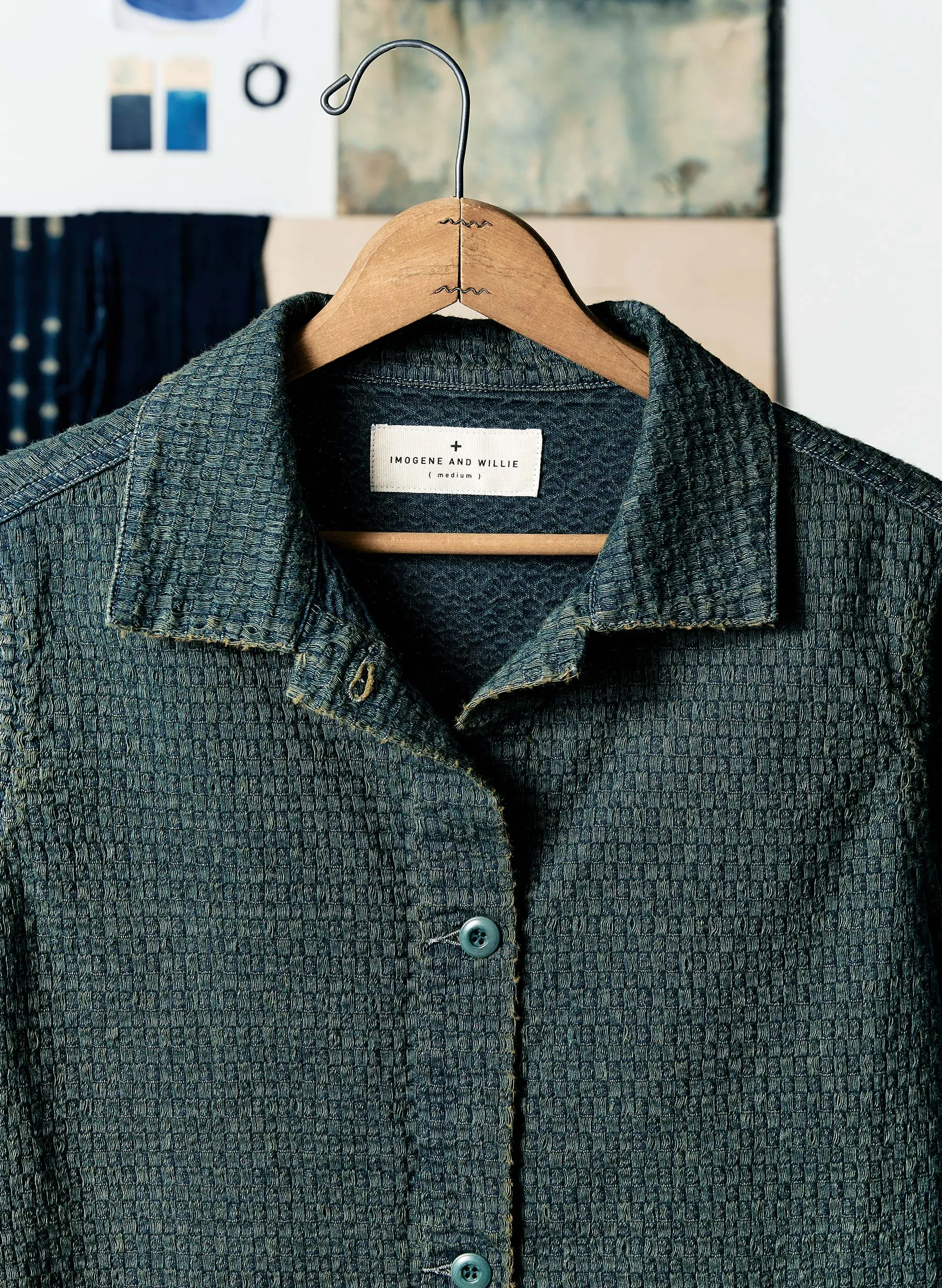 agnes jacket in woven indigo sold by Imogene + Willie product image thumbnail 2