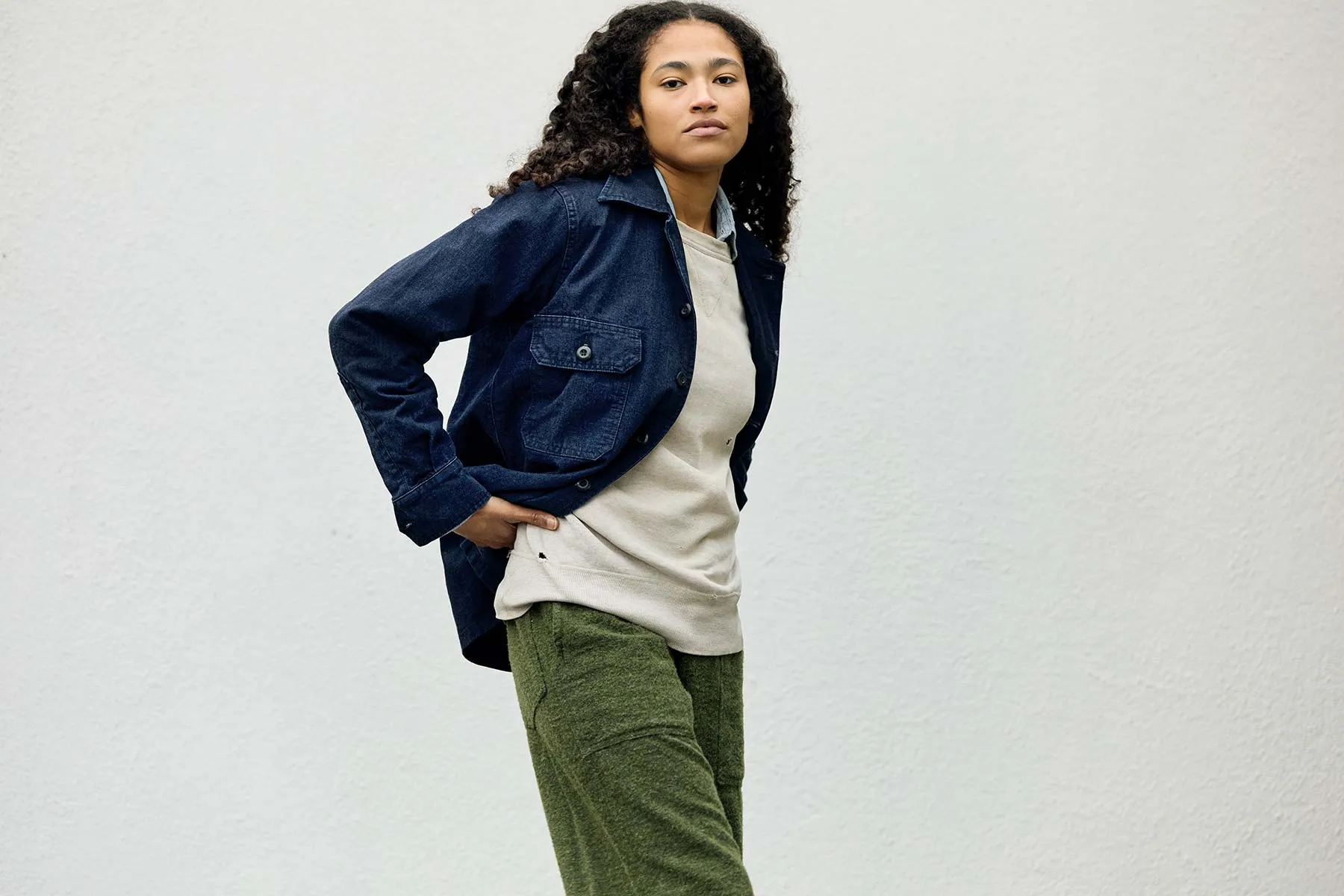 military shirt jacket in indigo sold by Imogene + Willie product image thumbnail 3