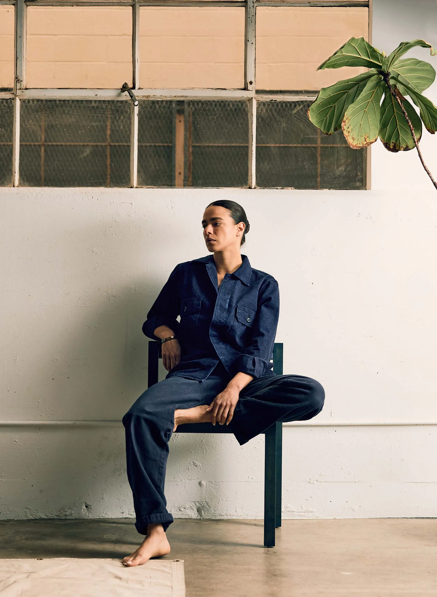 military shirt jacket in indigo sold by Imogene + Willie product image thumbnail 5