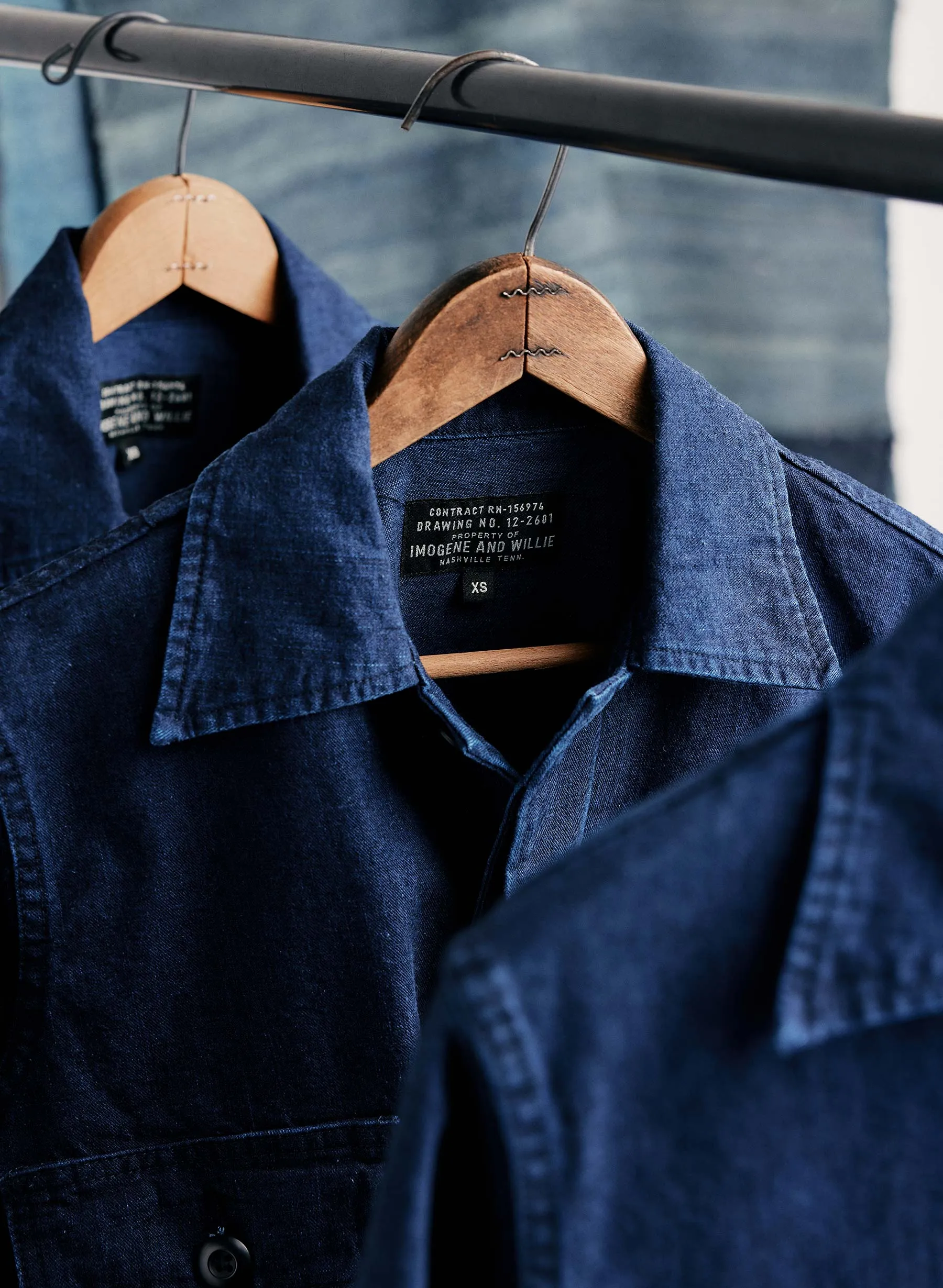 military shirt jacket in indigo sold by Imogene + Willie product image thumbnail 2