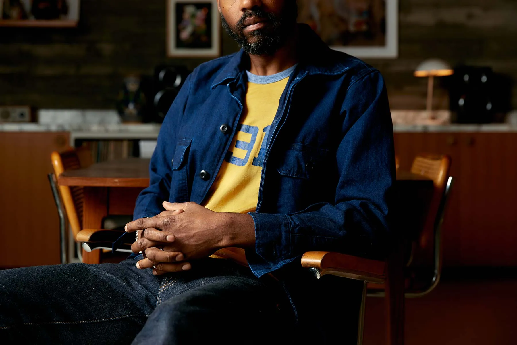 military shirt jacket in indigo sold by Imogene + Willie product image thumbnail 3