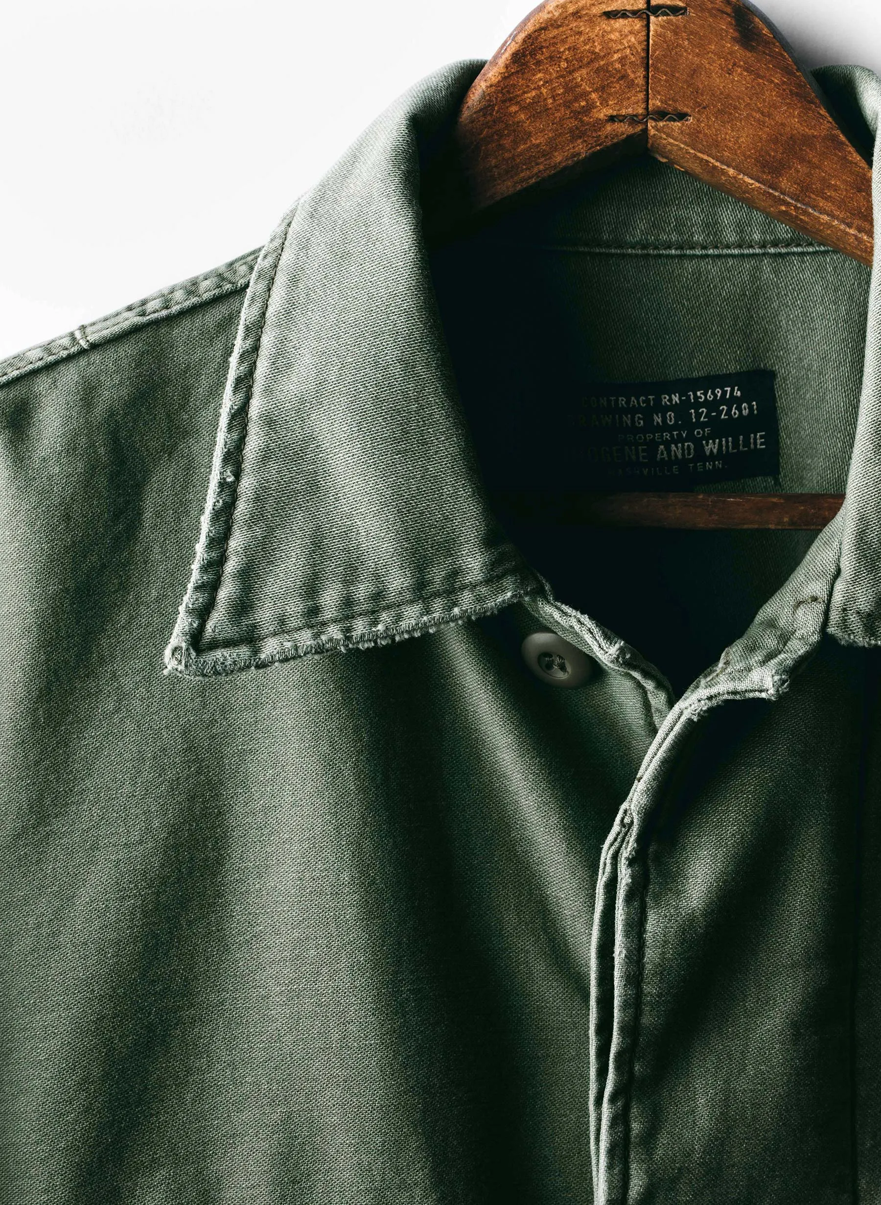 military shirt jacket in fatigue green sold by Imogene + Willie product image thumbnail 4