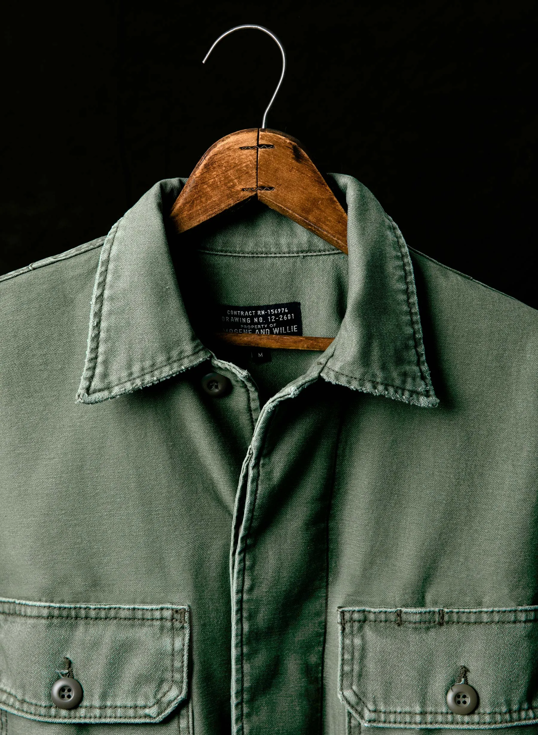 military shirt jacket in fatigue green sold by Imogene + Willie product image thumbnail 2