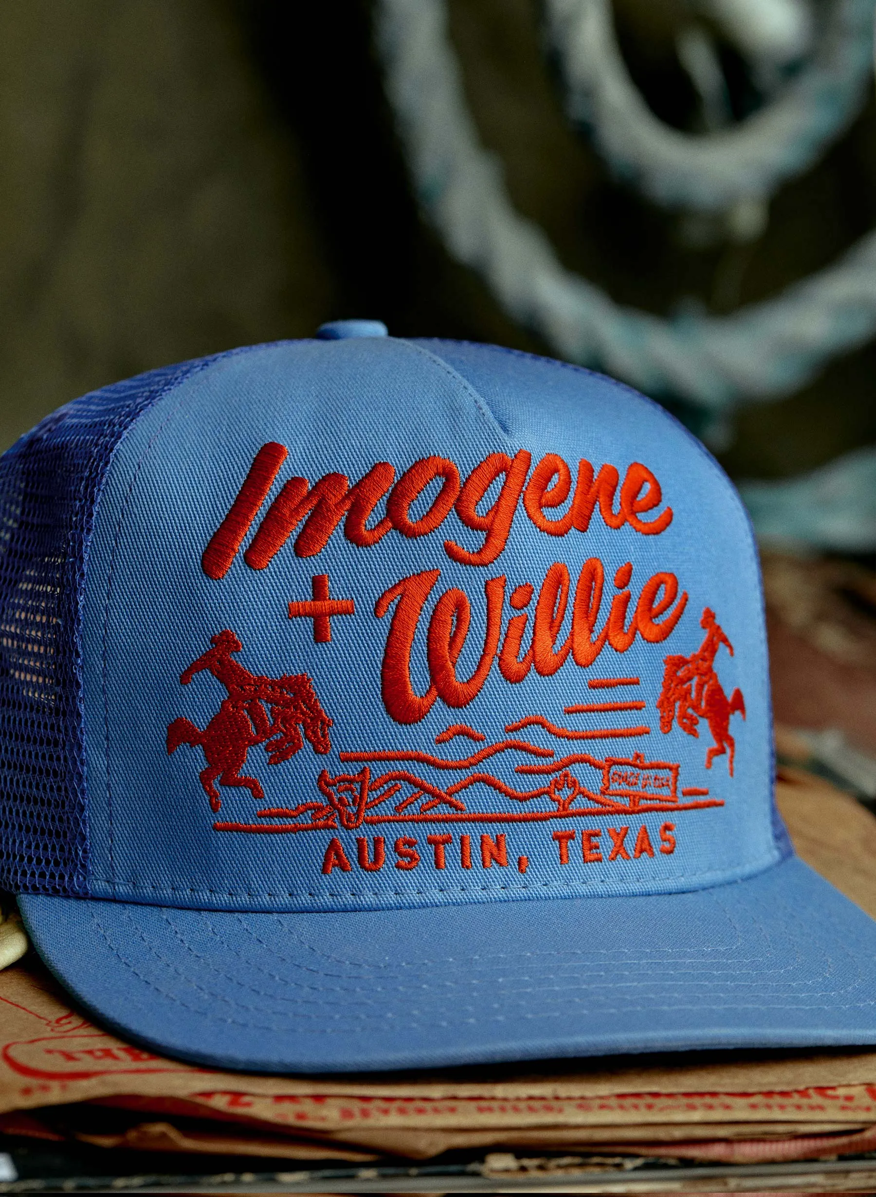 the "bronco" trucker in blue sold by Imogene + Willie product image thumbnail 3