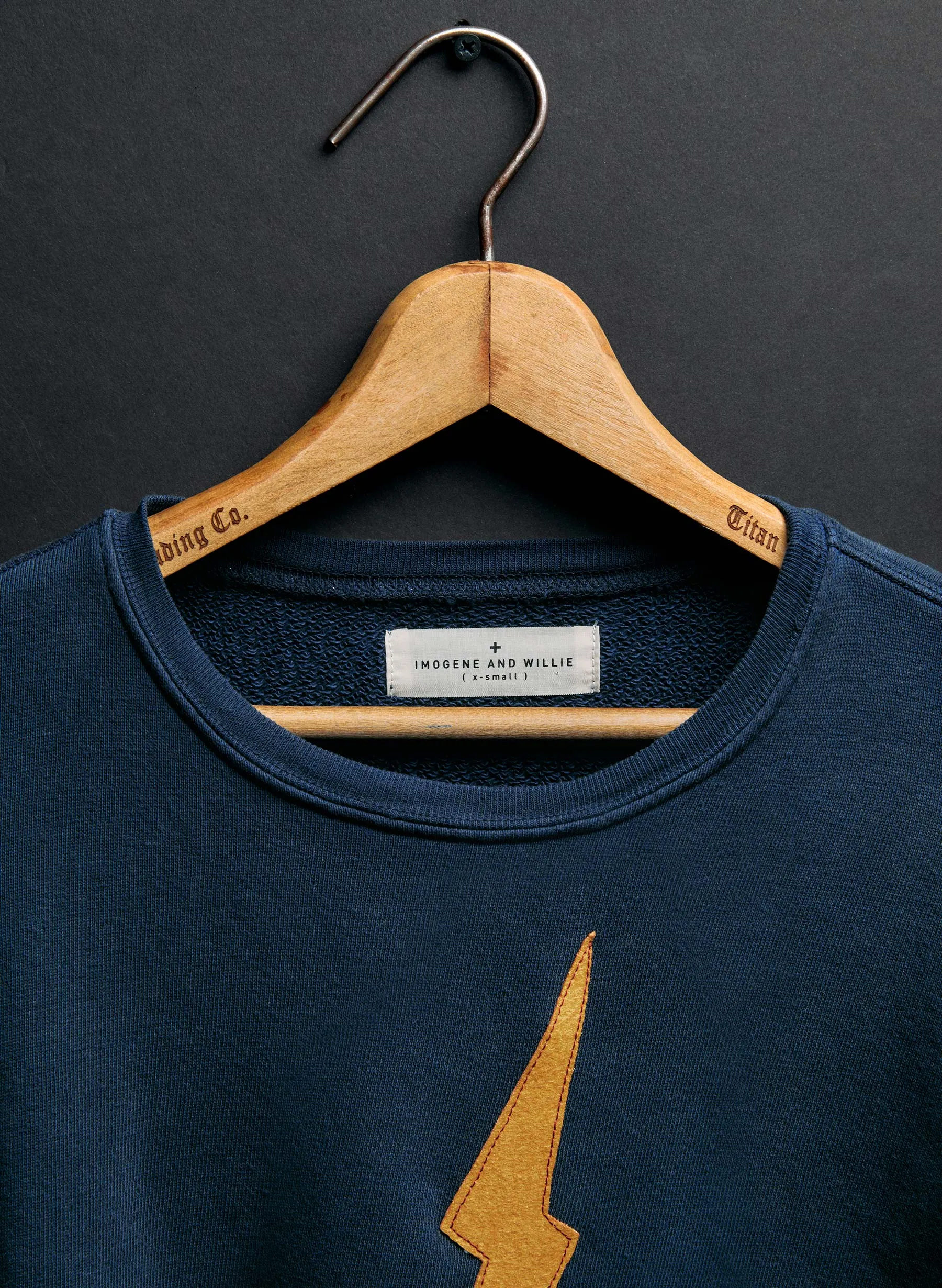 the "bolt" sweatshirt in faded navy sold by Imogene + Willie product image thumbnail 3