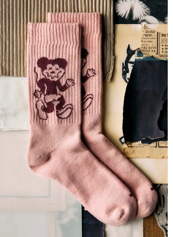 the "cease + desist" sock sold by Imogene + Willie