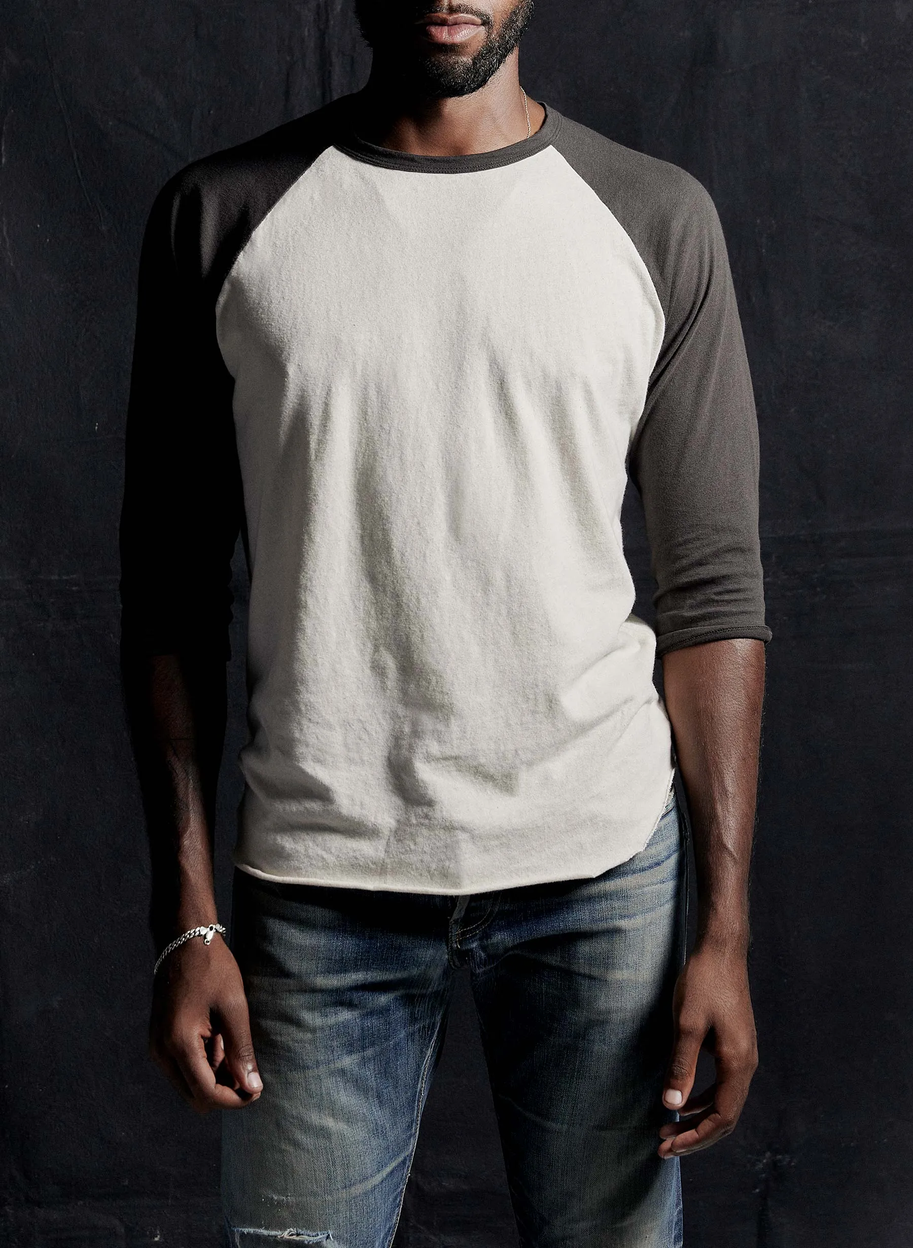 3/4 knit raglan in black sold by Imogene + Willie product image thumbnail 2