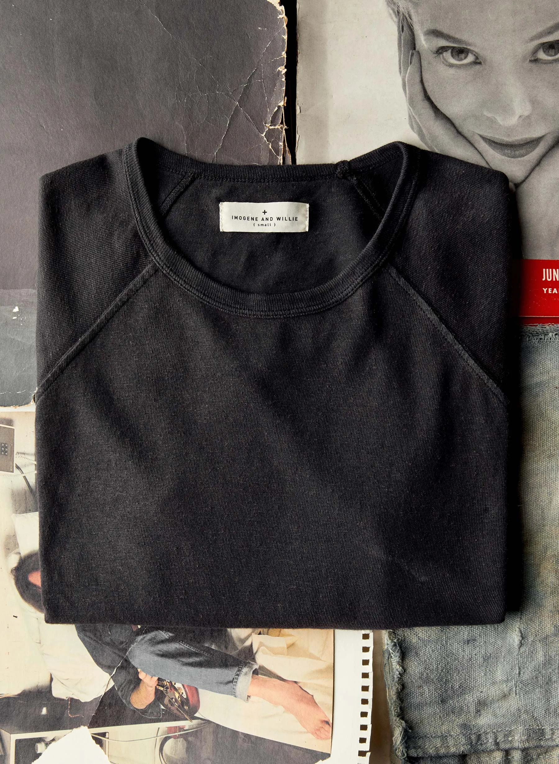 the long sleeve raglan in faded black sold by Imogene + Willie product image thumbnail 2