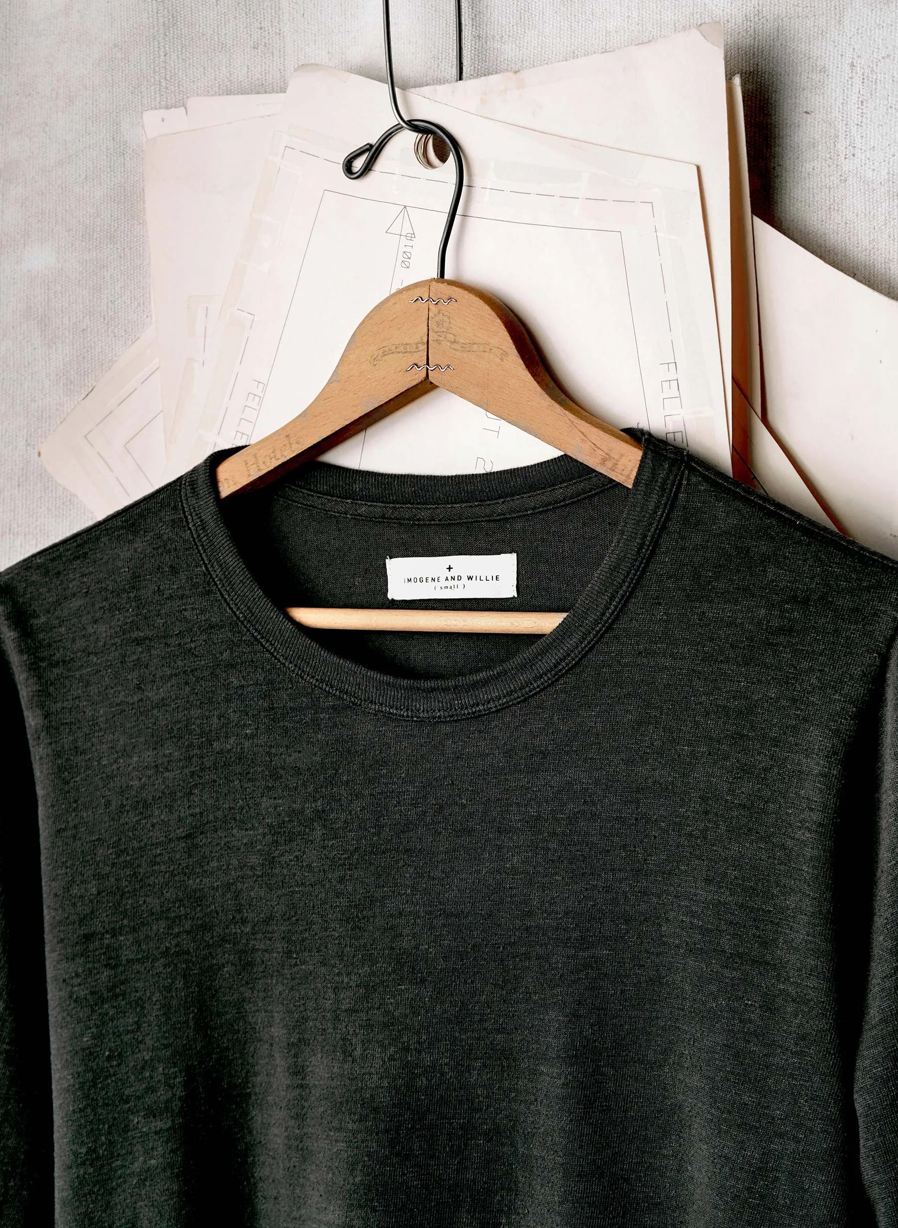 long sleeve faded black crew sold by Imogene + Willie product image thumbnail 2