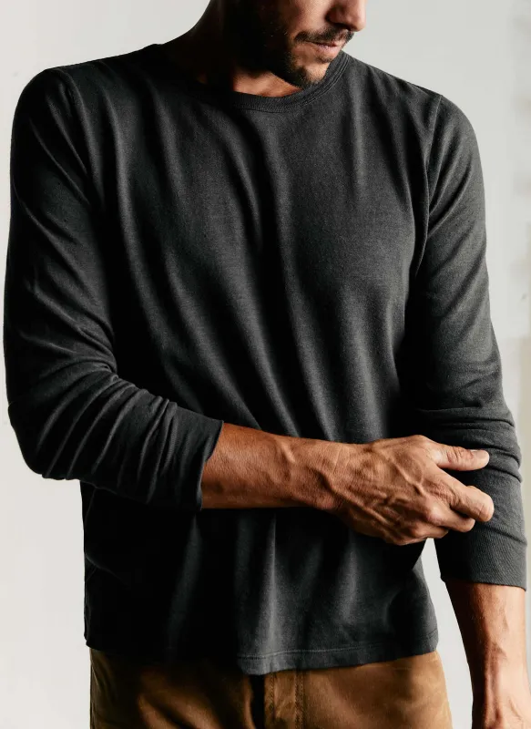 long sleeve faded black crew sold by Imogene + Willie