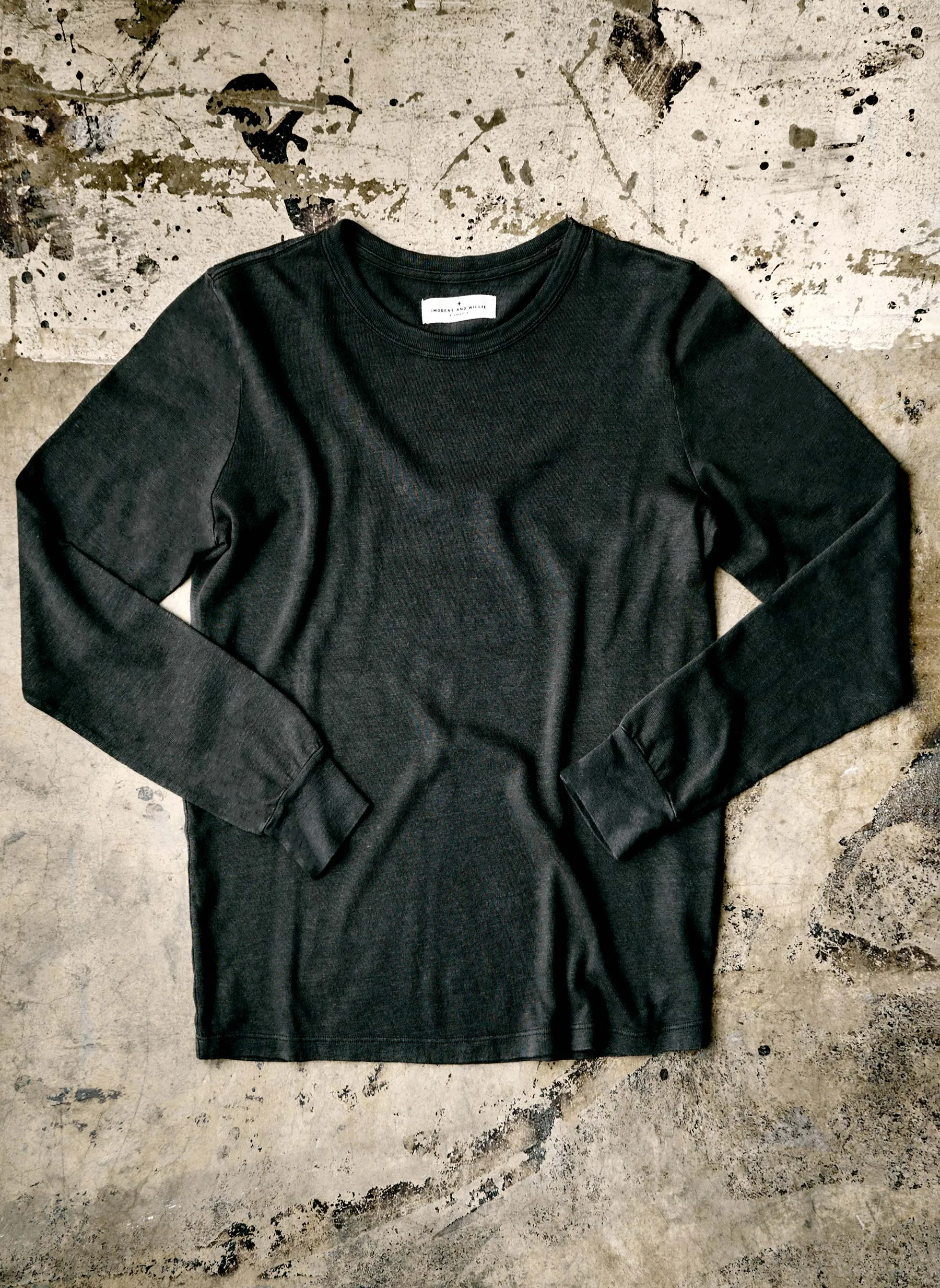 long sleeve faded black crew sold by Imogene + Willie product image thumbnail 3