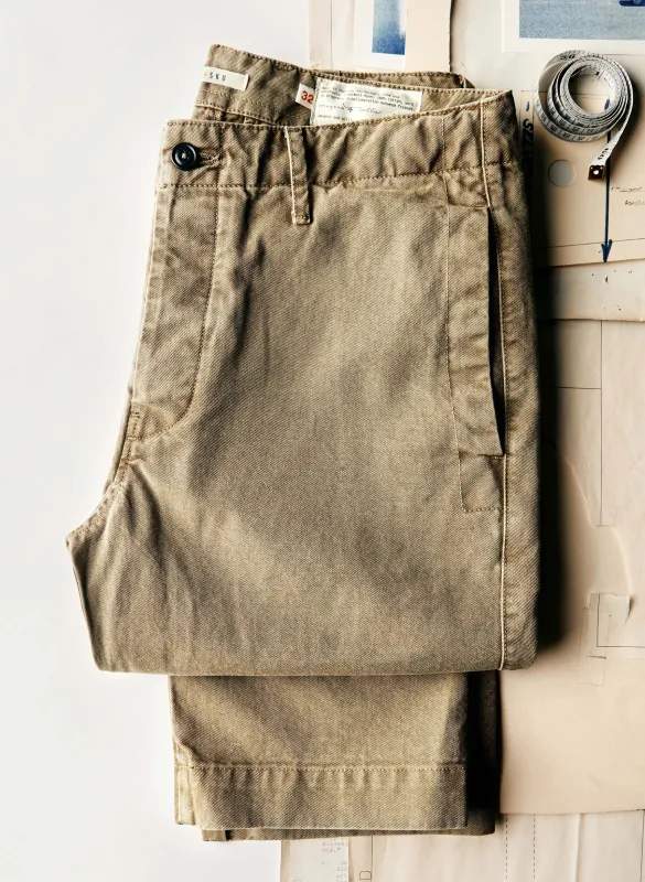 the all american chino in field tan sold by Imogene + Willie