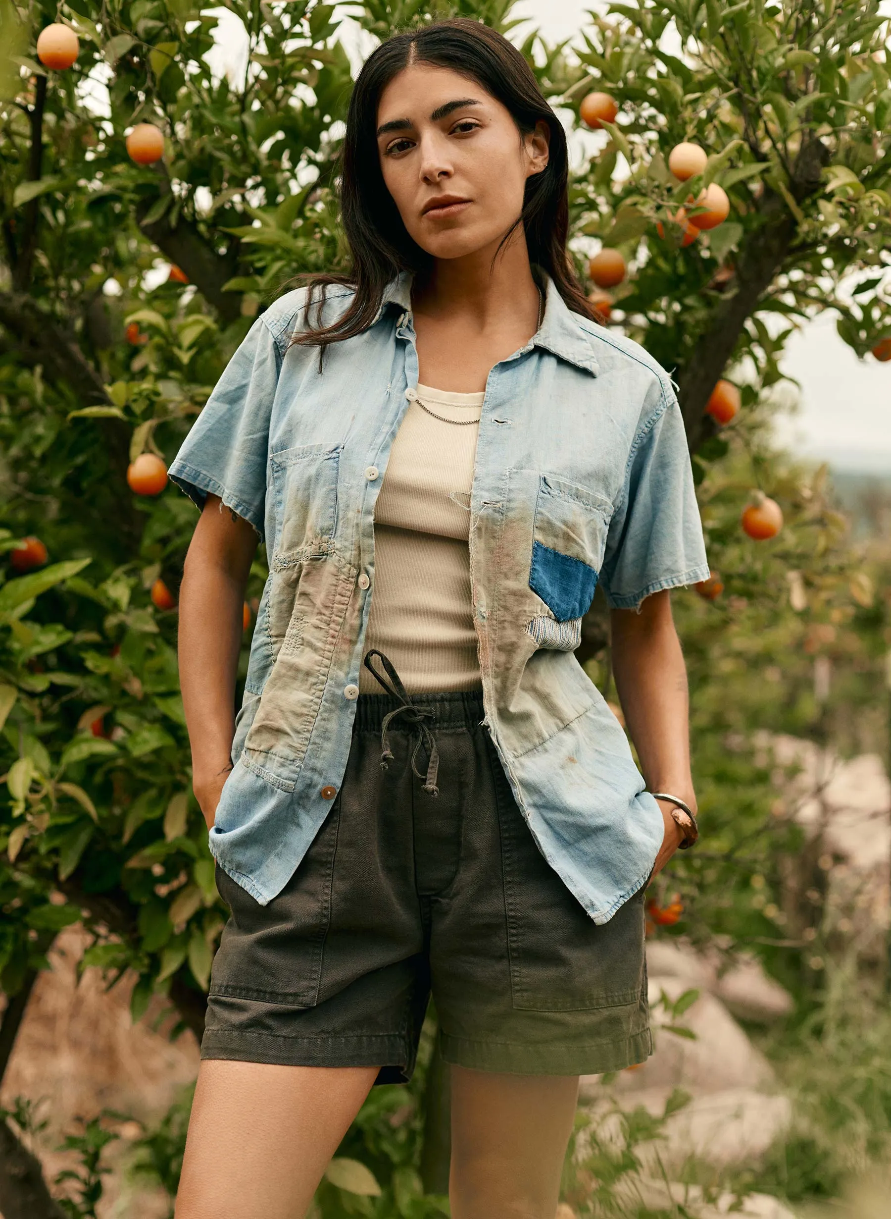 the canvas lounge short in faded black sold by Imogene + Willie product image thumbnail 3