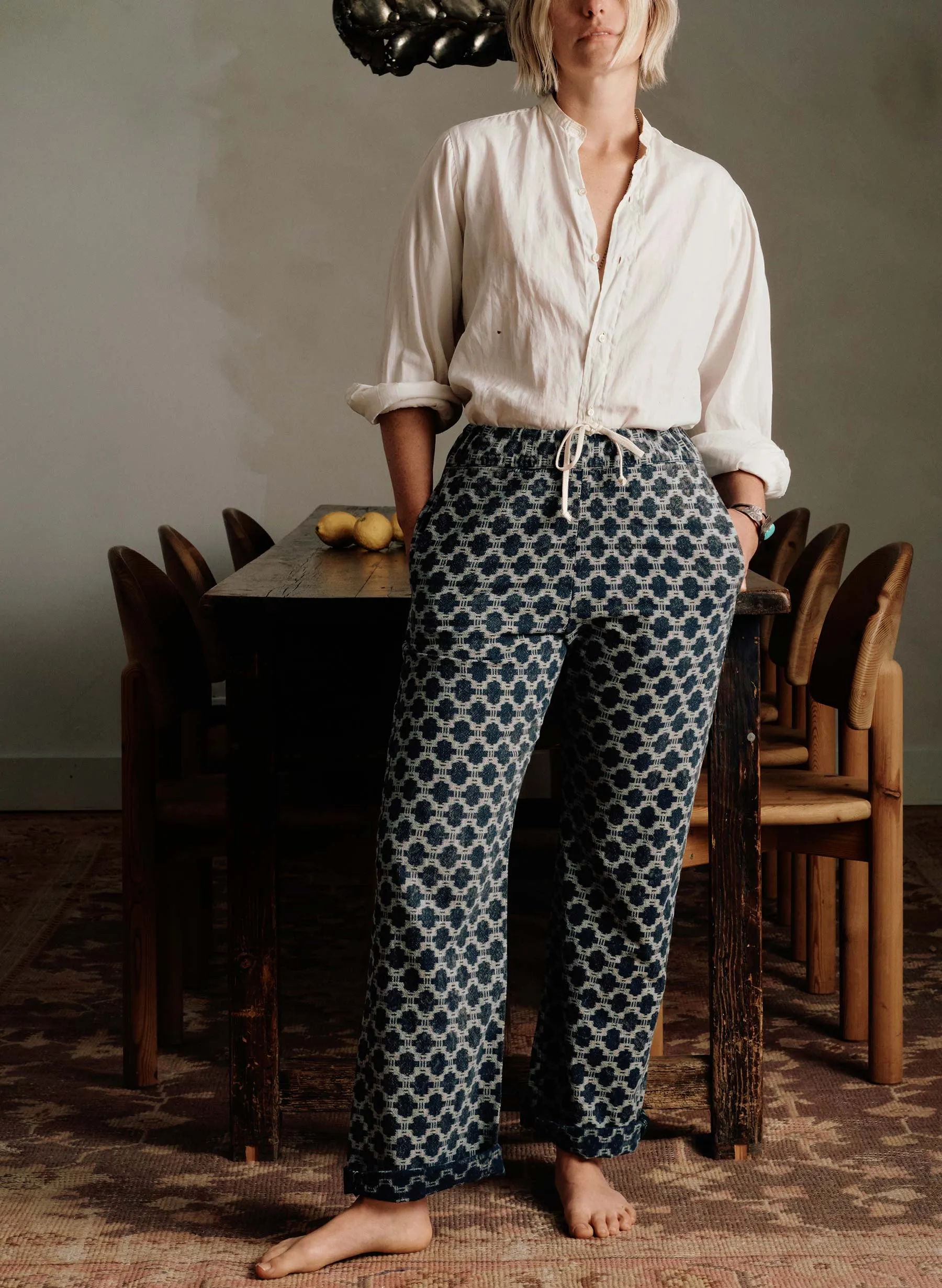 fethiye in indigo kiji print sold by Imogene + Willie