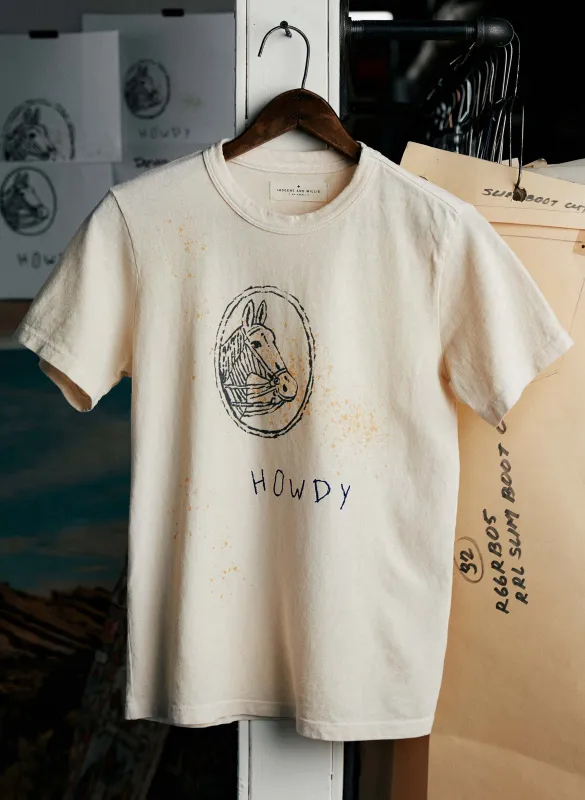the "howdy" tee sold by Imogene + Willie