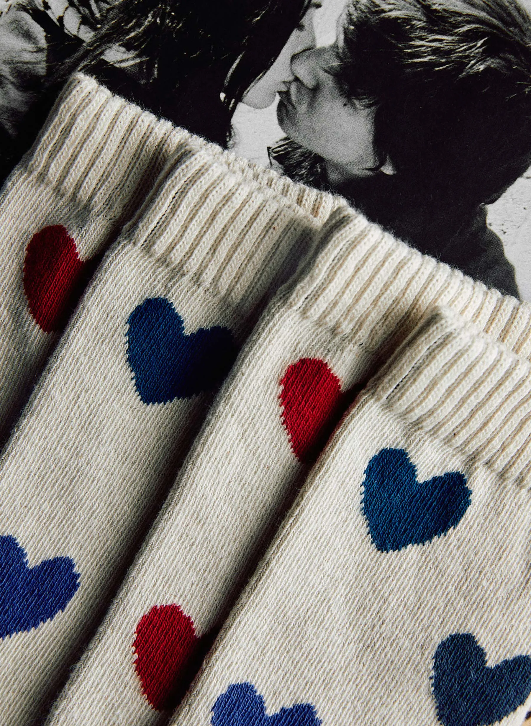 blue heart sock in natural sold by Imogene + Willie product image thumbnail 4