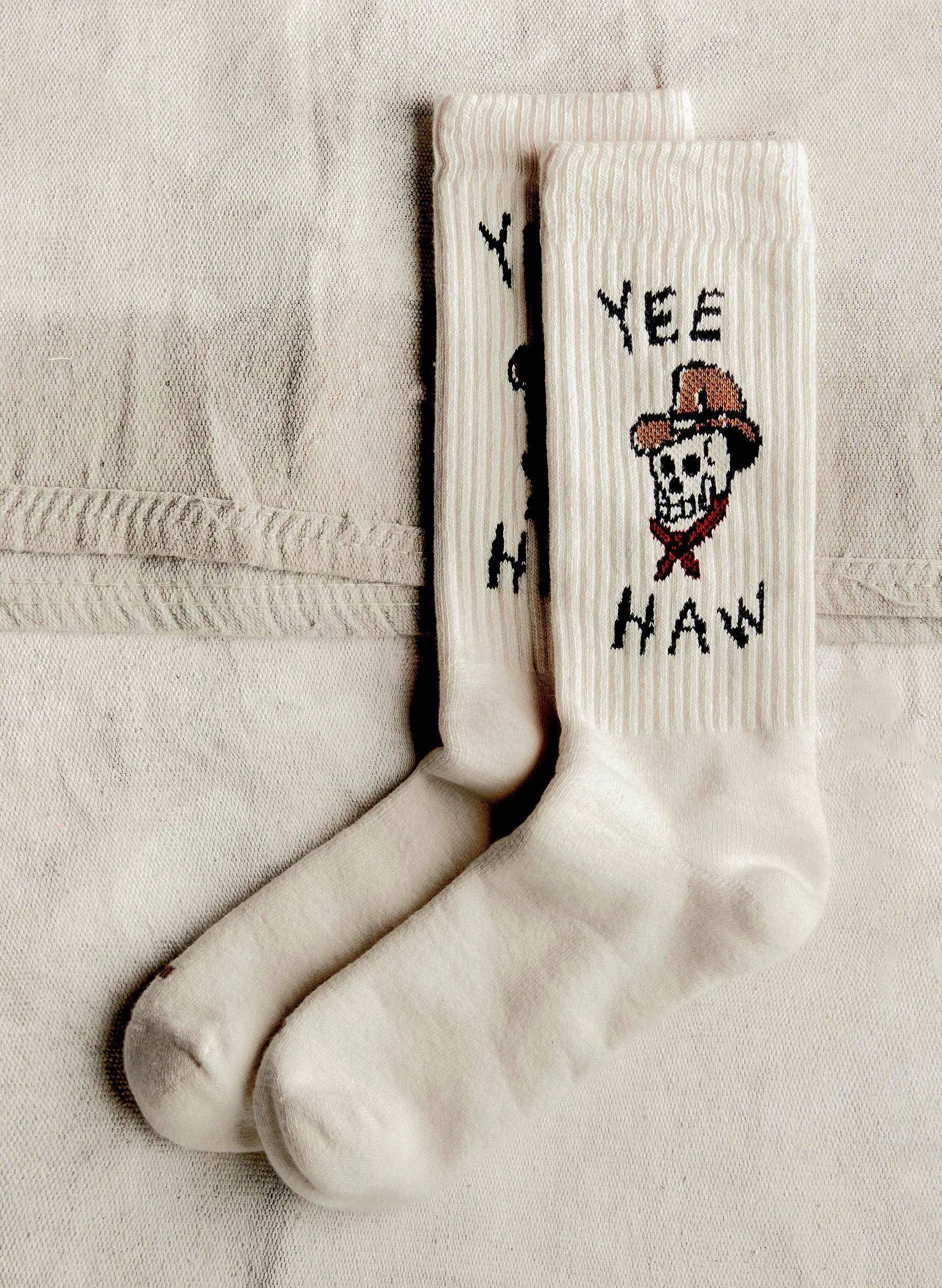the "yee haw" sock sold by Imogene + Willie