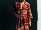 the ojai robe in coastal stripe sold by Imogene + Willie